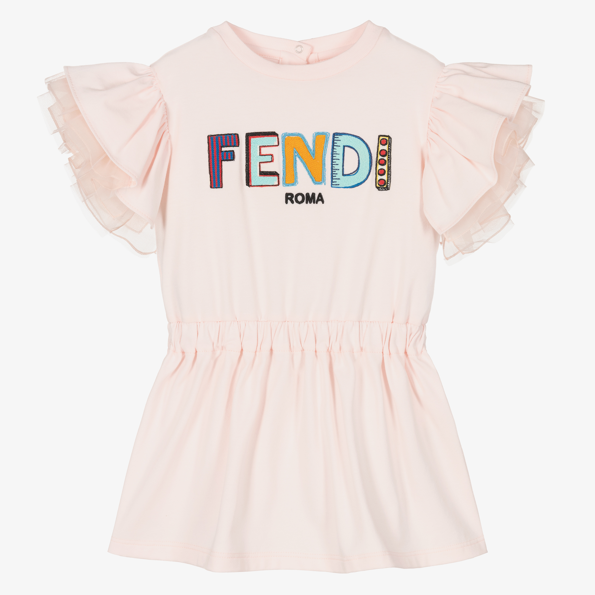 Fendi - Baby Girls Grey Wool Dress | Childrensalon