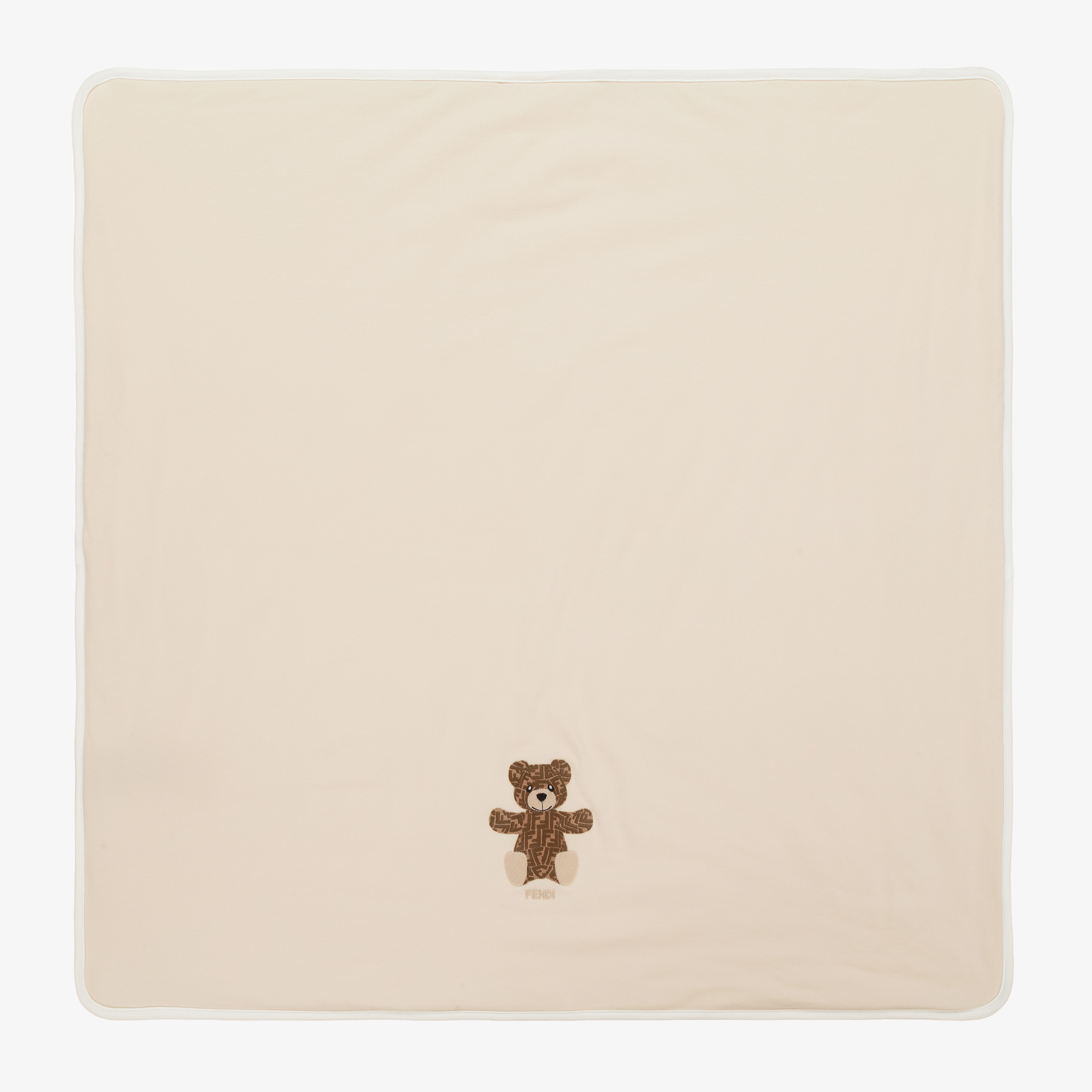 Fendi Baby Beige Brown Bear FF Logo Babysuit Gift Set