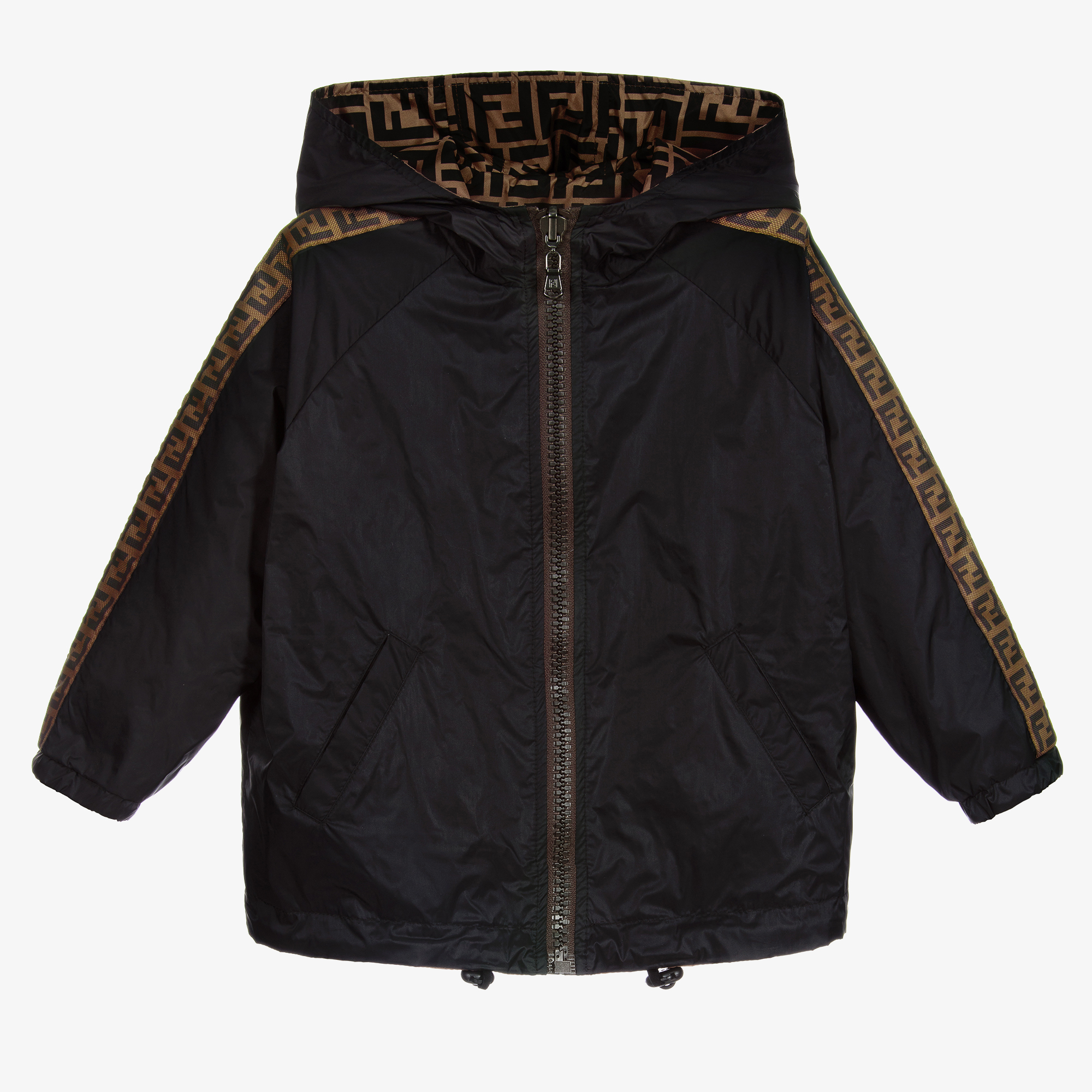 Fendi black leather jacket best sale