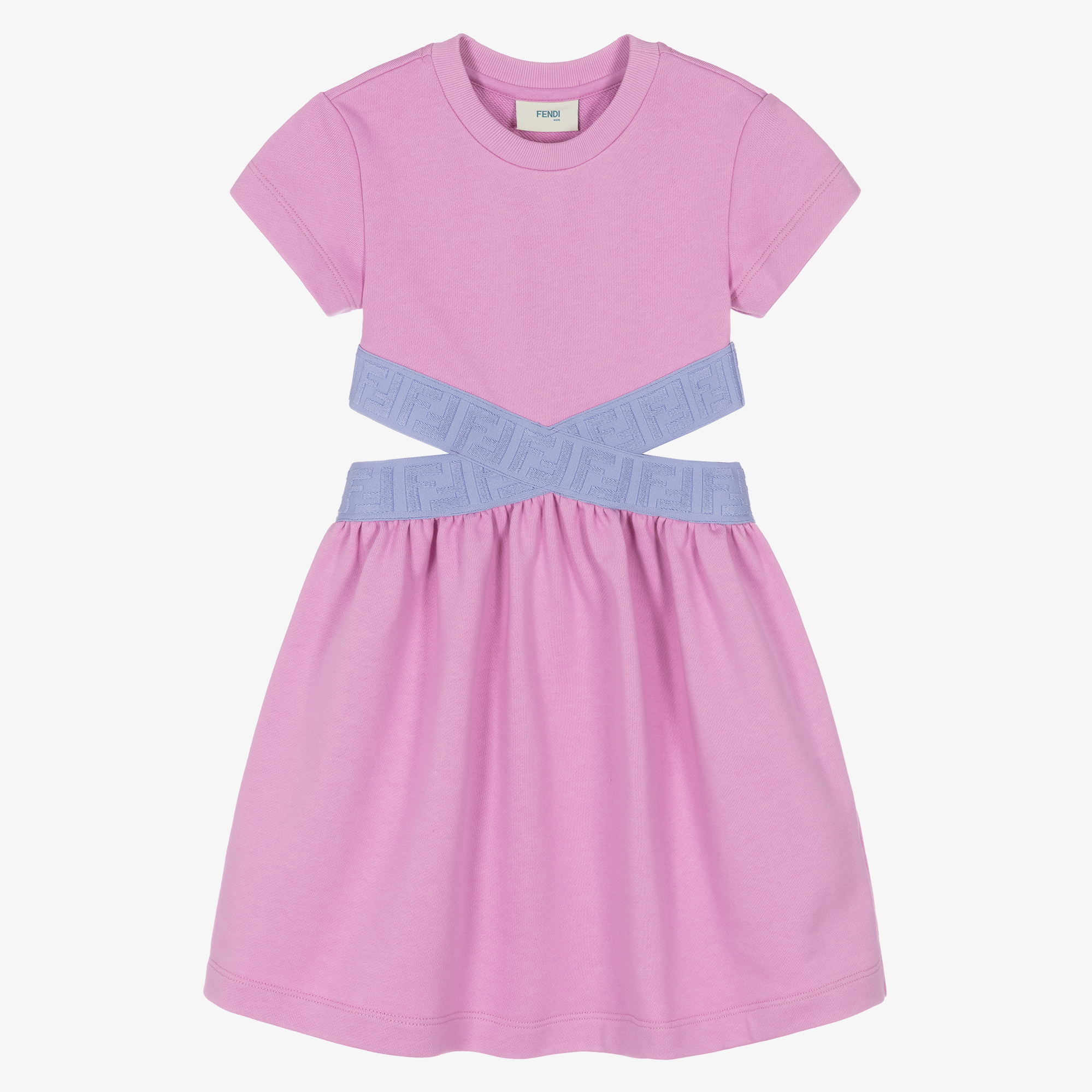 Fendi Baby Girls Beige FF Logo Dress | Junior Couture