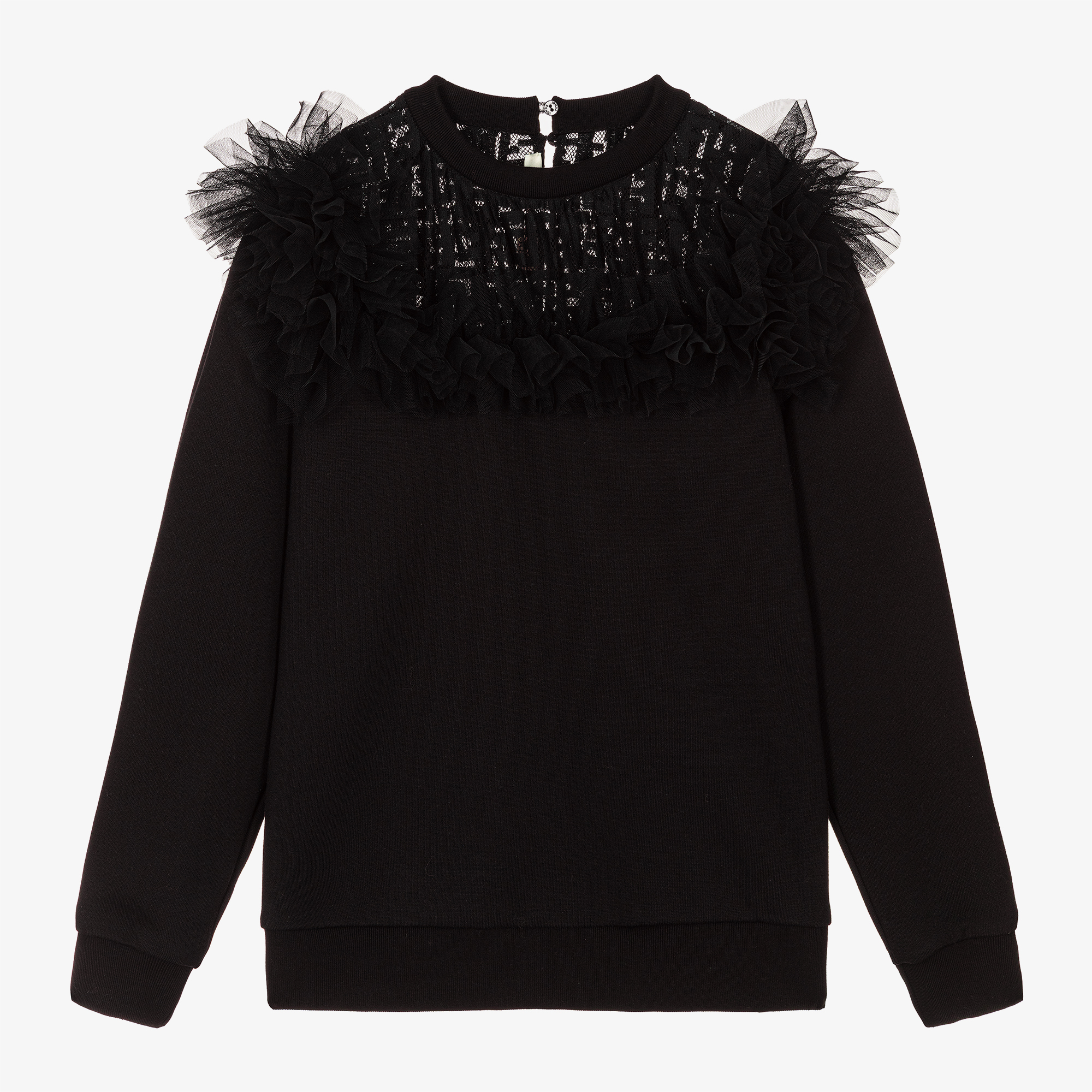 Fendi - Black Short Sleeve Sweatshirt | Childrensalon