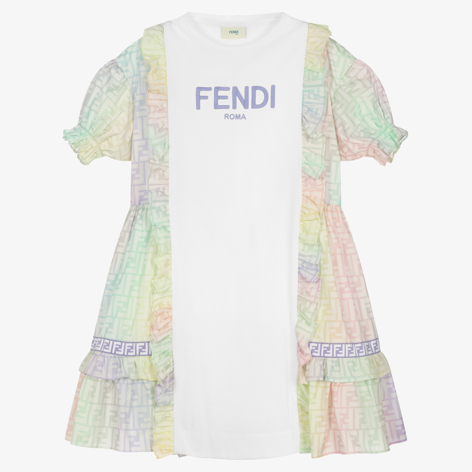 Fendi - Girls White Silk Shirt Dress | Childrensalon