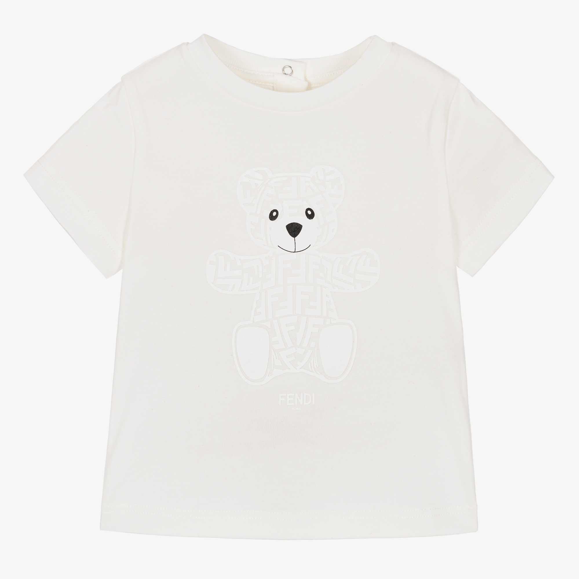 Fendi - White Logo T-Shirt | Childrensalon