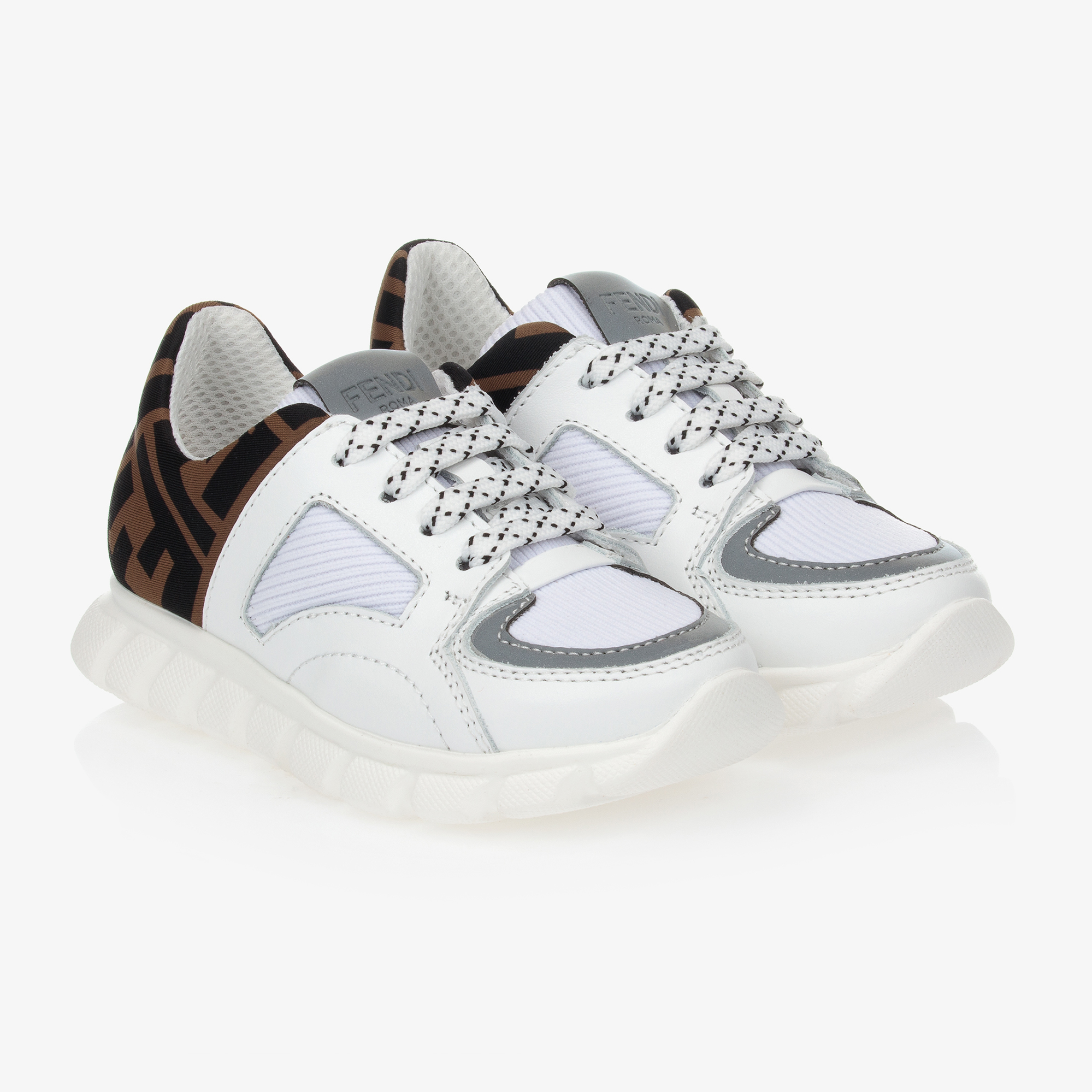 Fendi ff leather trainers on sale