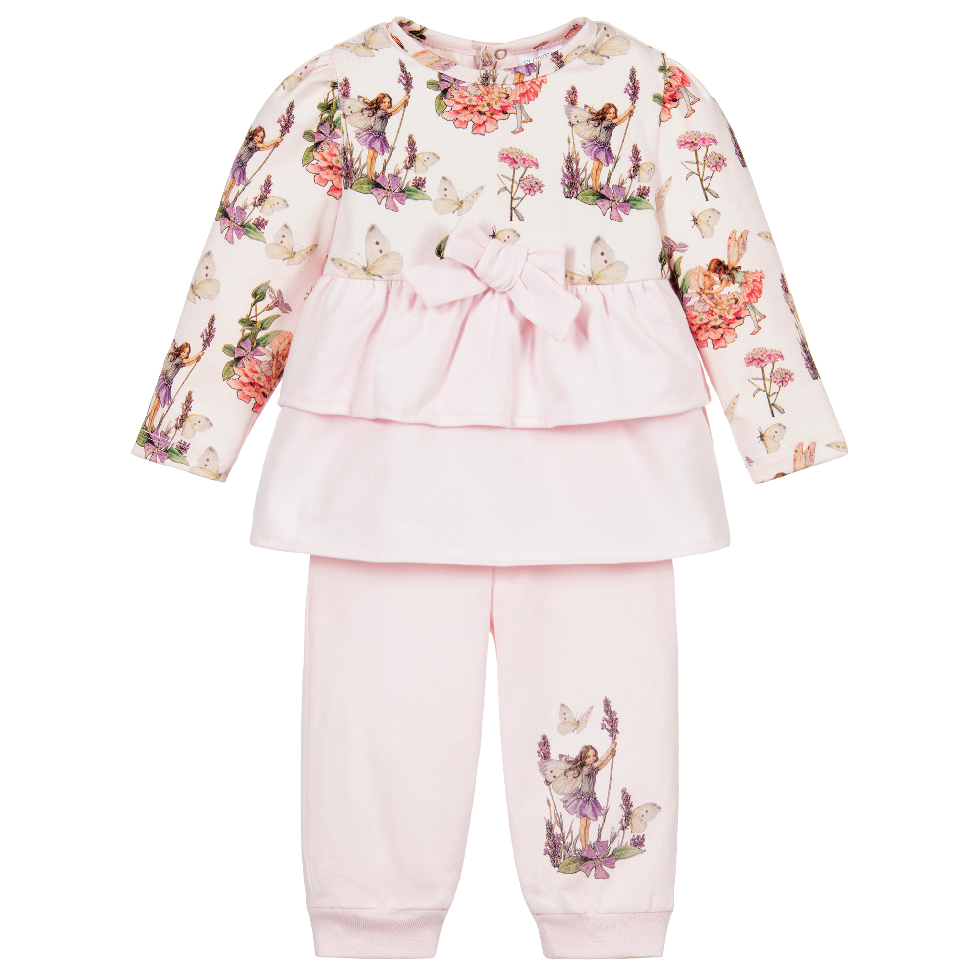 Baby Girls Pyjamas set Fairies Top trousers white pink 1 year 18 months 2 years 