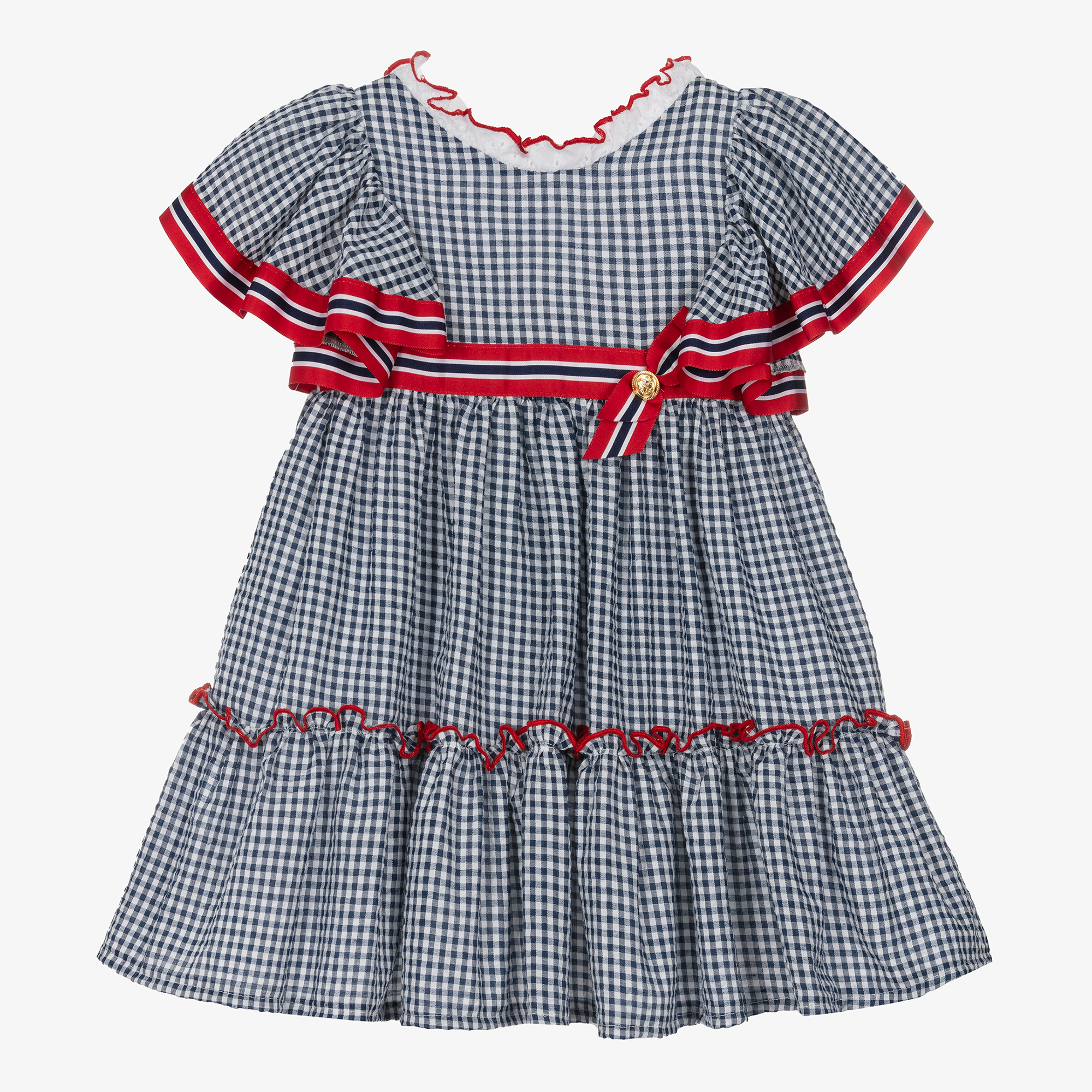 Blue gingham girls outlet dress