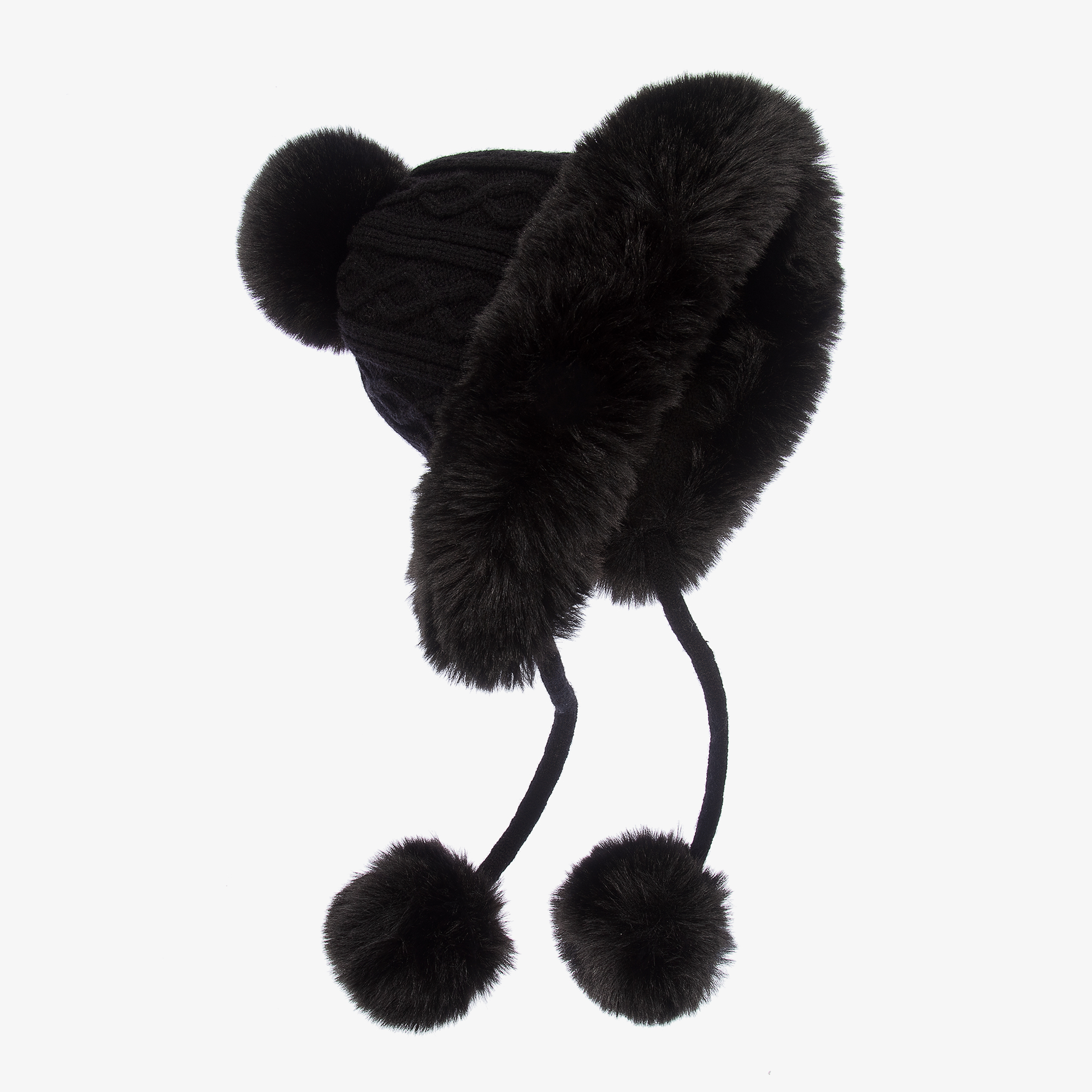 Girls black fur sale hat