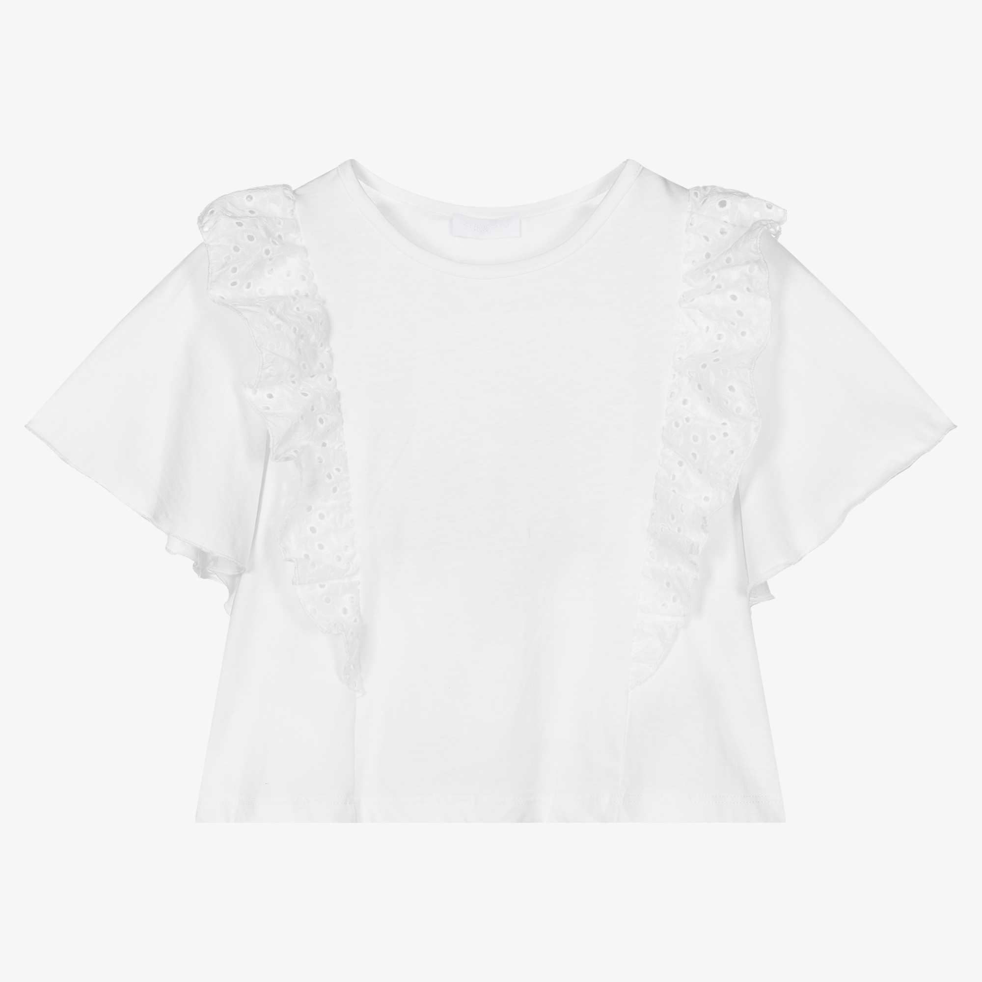 Fun & Fun - Girls White Cotton T-Shirt | Childrensalon