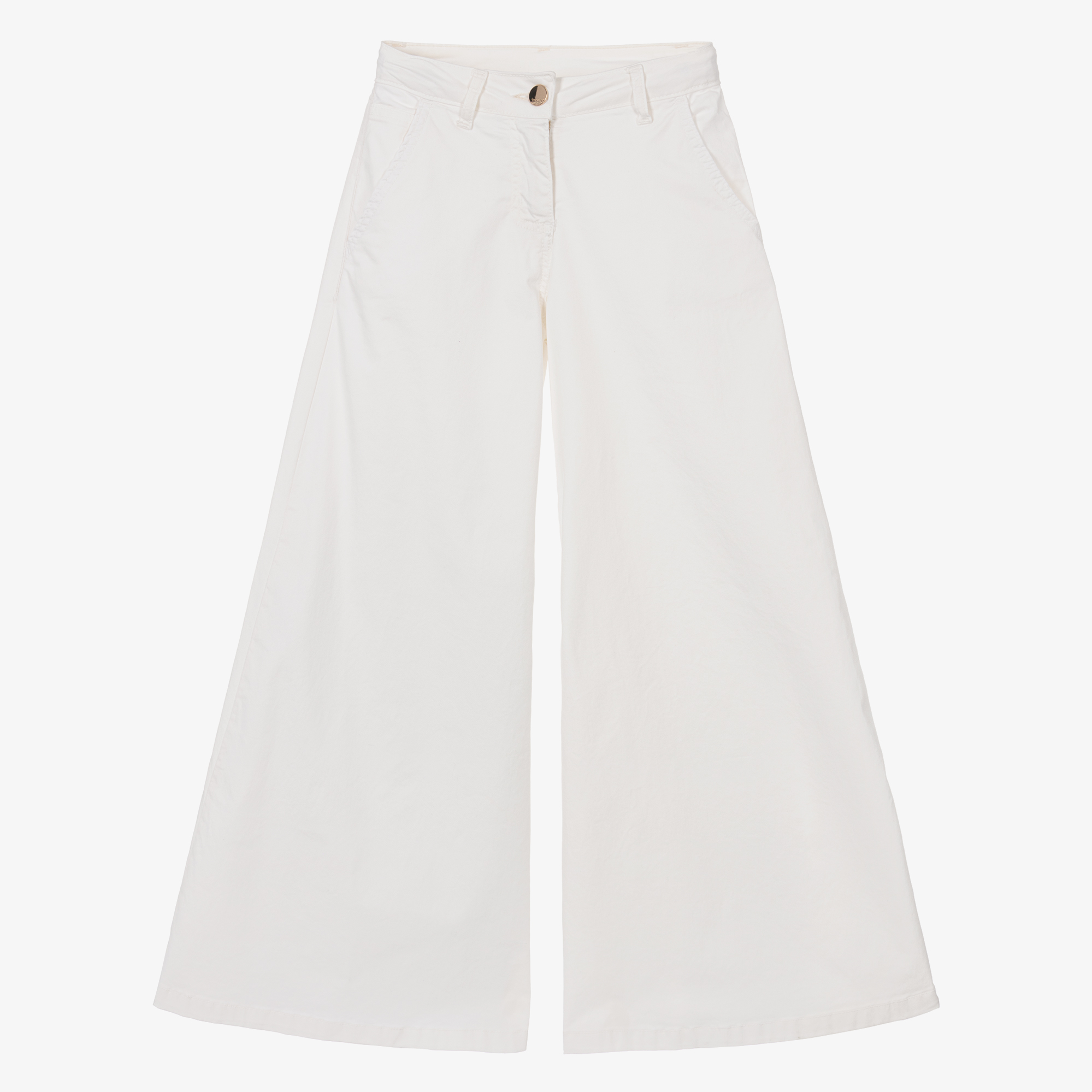 Fun & Fun - Girls White Wide Leg Trousers | Childrensalon