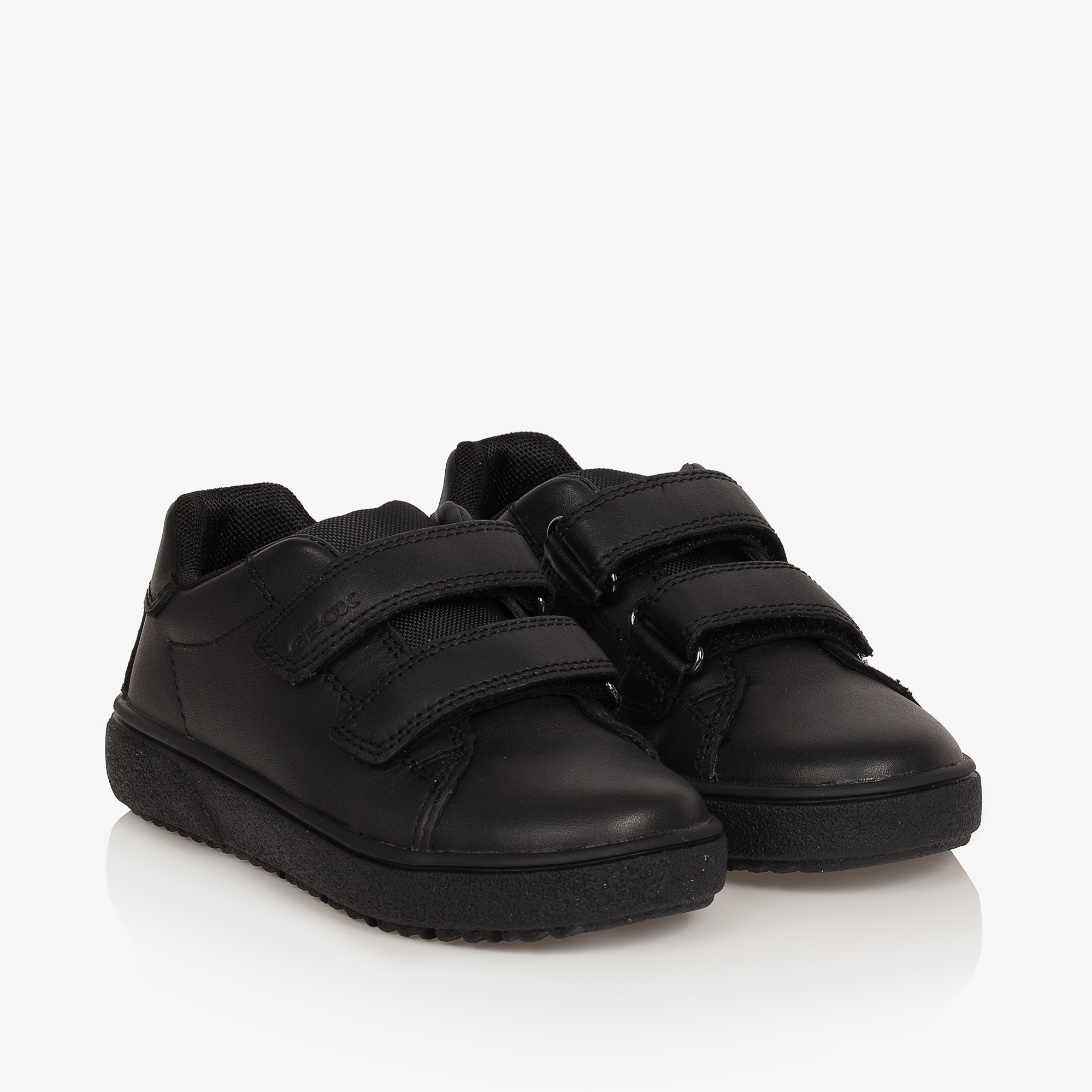 Boys black cheap velcro trainers