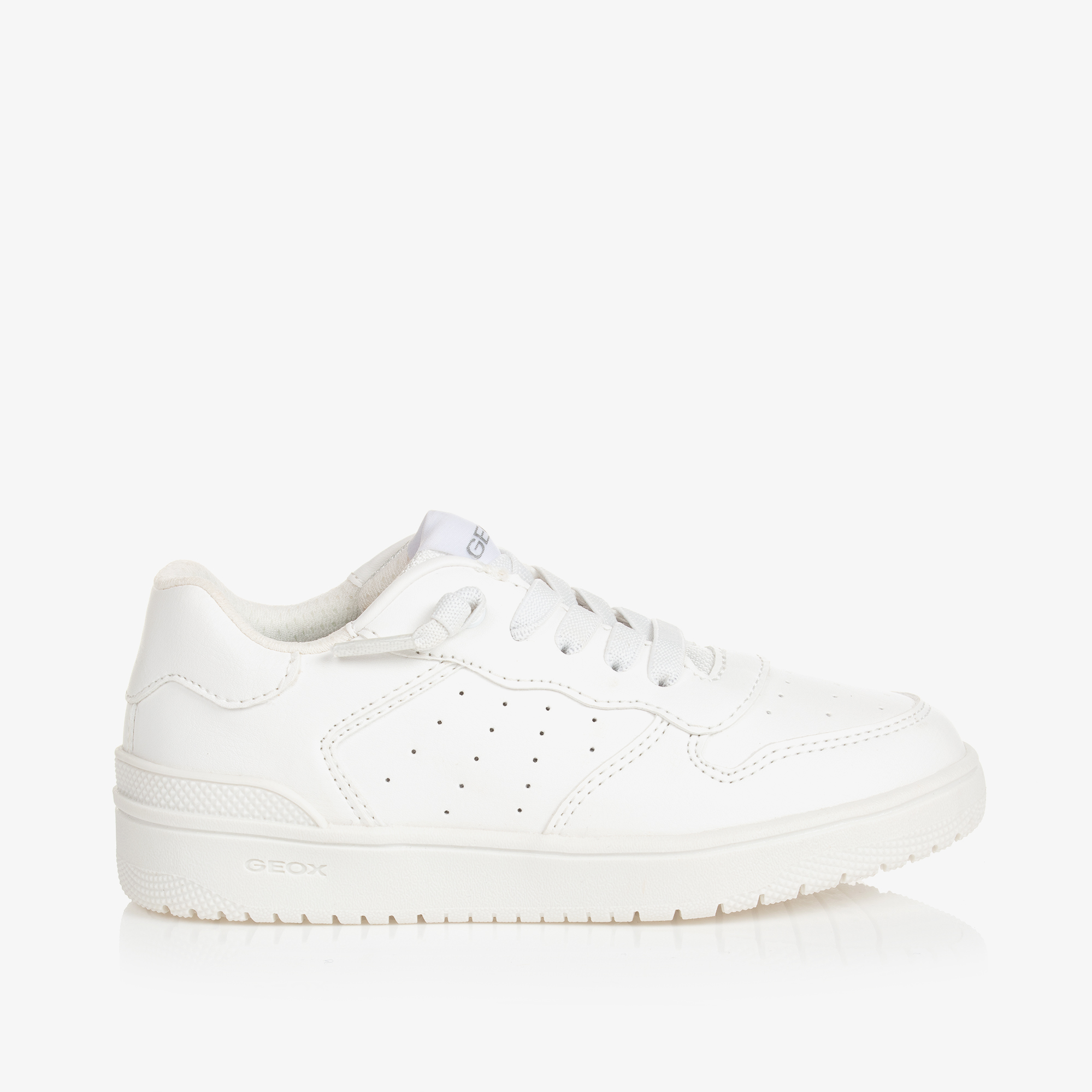 Geox white hot sale leather trainers