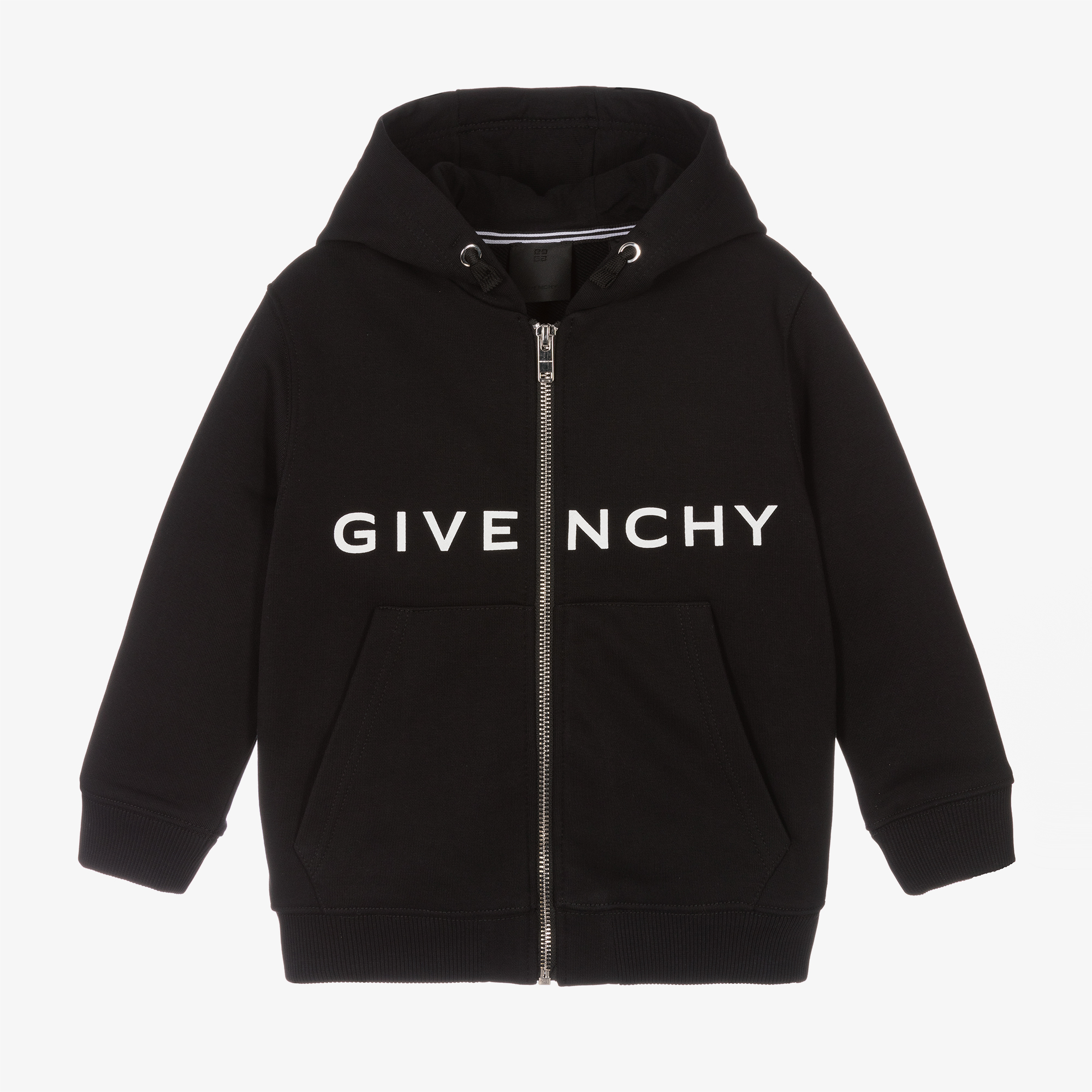Givenchy - Boys Grey Logo Zip-Up Hoodie | Childrensalon