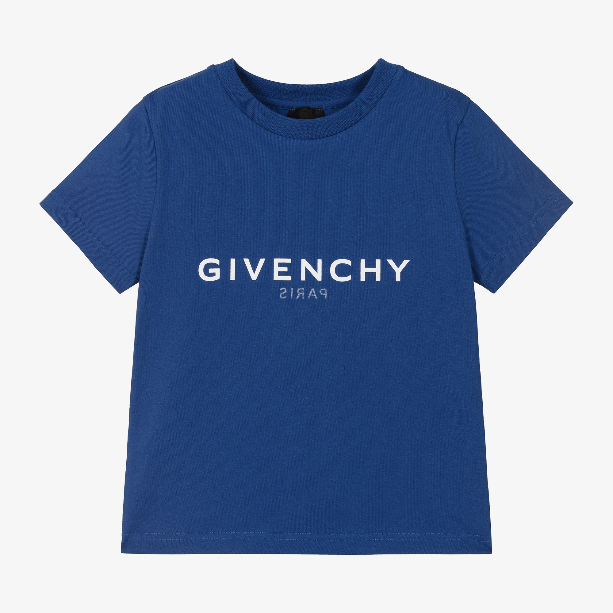 Givenchy - Boys Blue Cotton Logo T-Shirt | Childrensalon