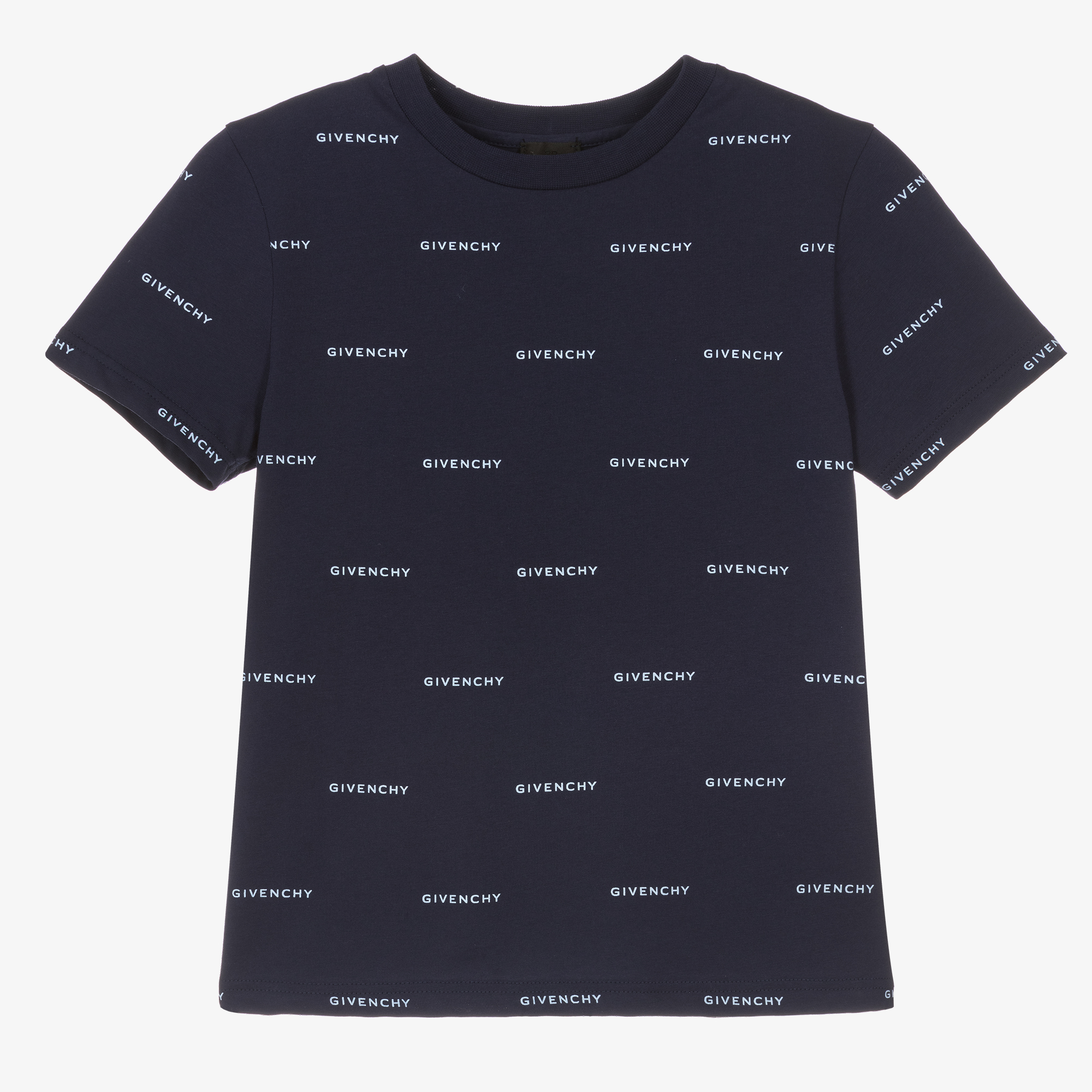 Givenchy Boys Navy Blue Cotton 4G Logo T Shirt Childrensalon