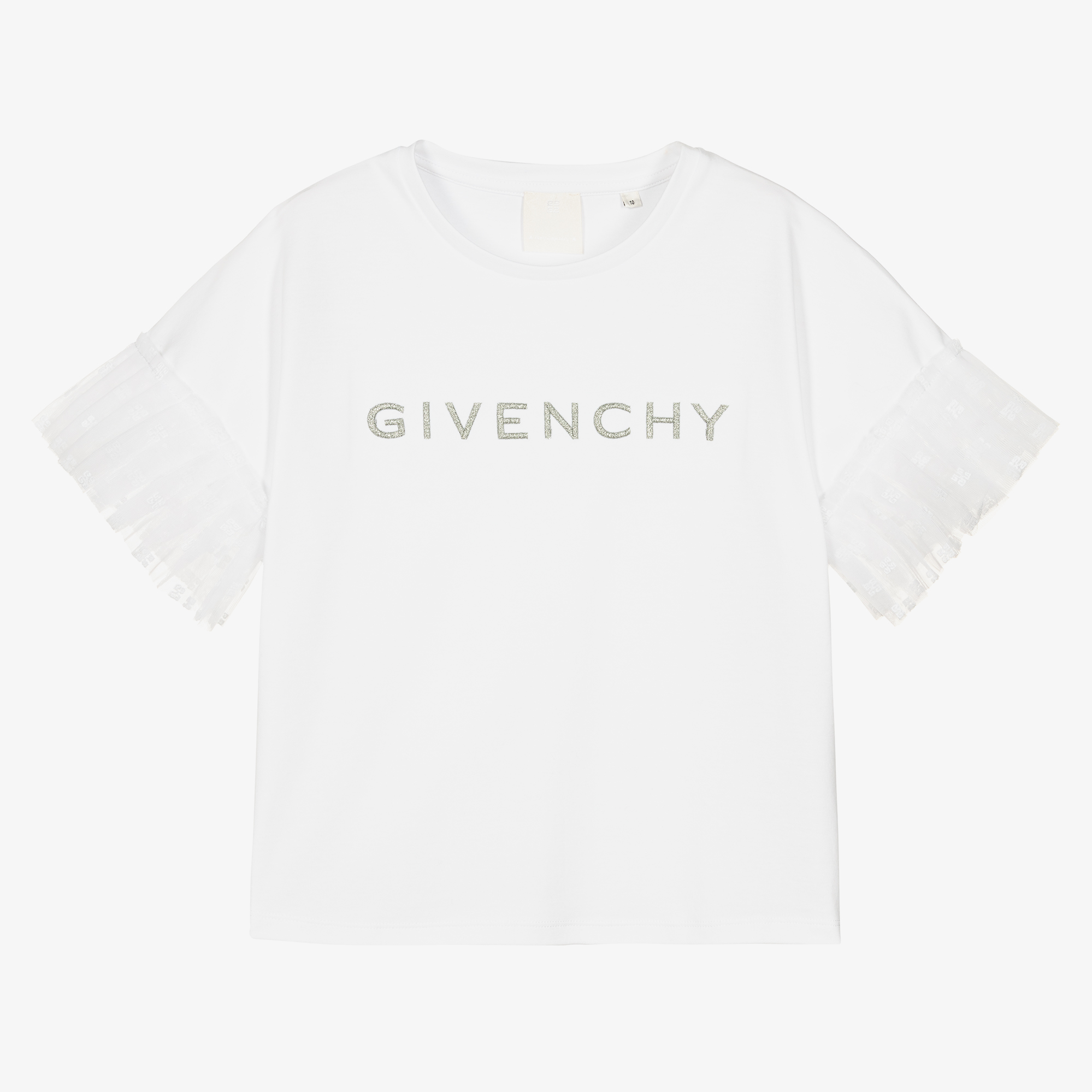 Givenchy - Teen Girls White Embroidered Logo T-Shirt | Childrensalon