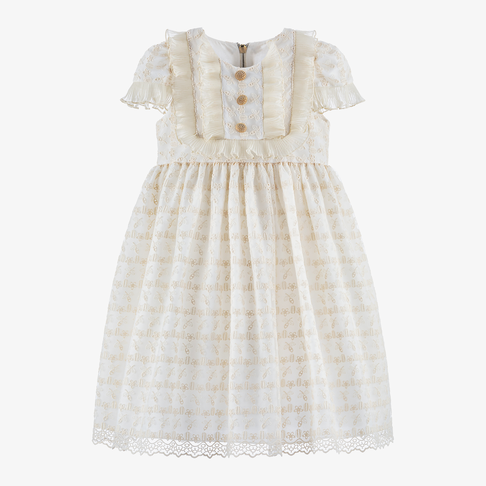 Graci - Pink & Gold Tulle Baby Dress | Childrensalon