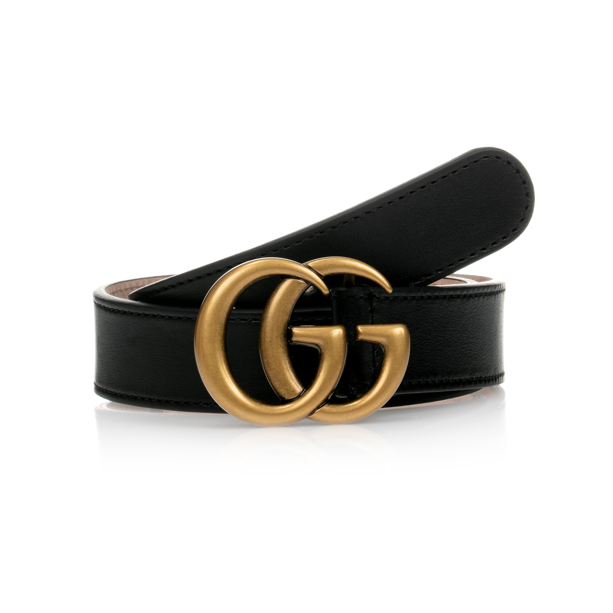 Gucci - Black Leather \u0026 GG Buckle Belt 