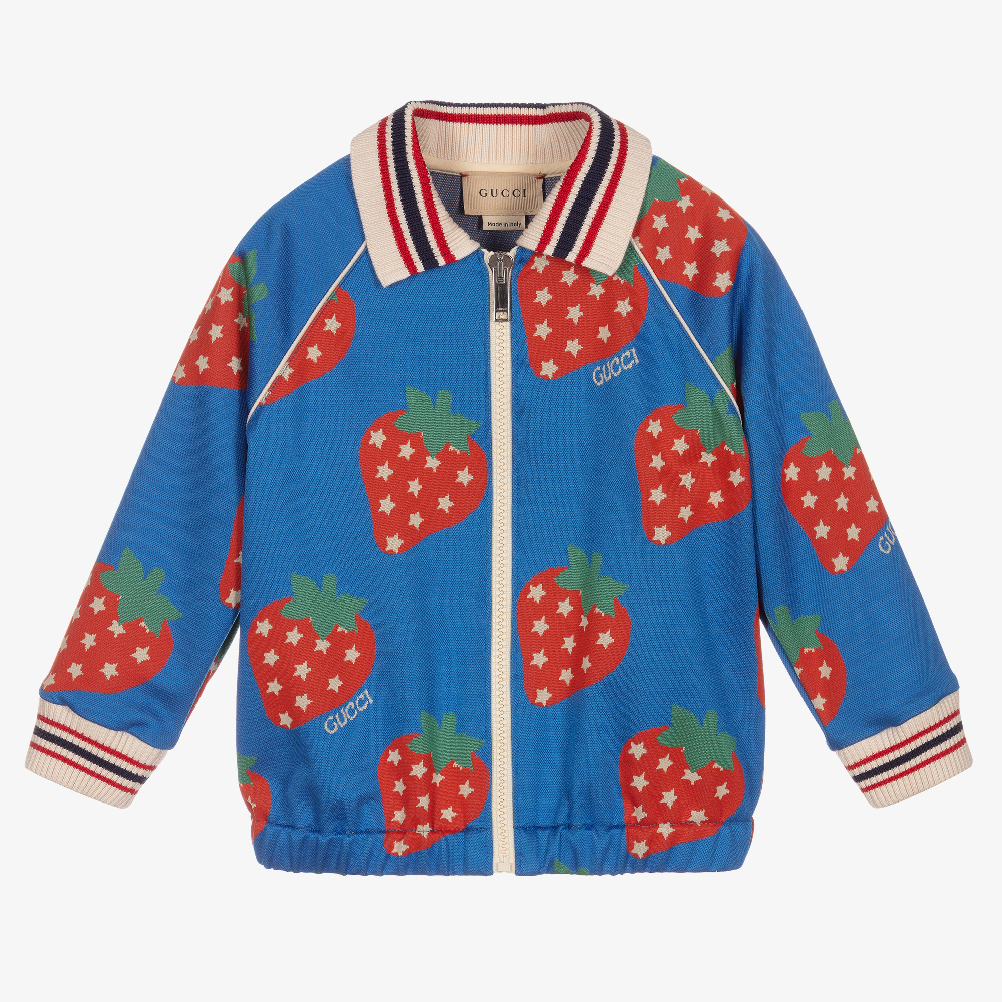 Gucci Baby Boys Blue & Red Bomber Jacket