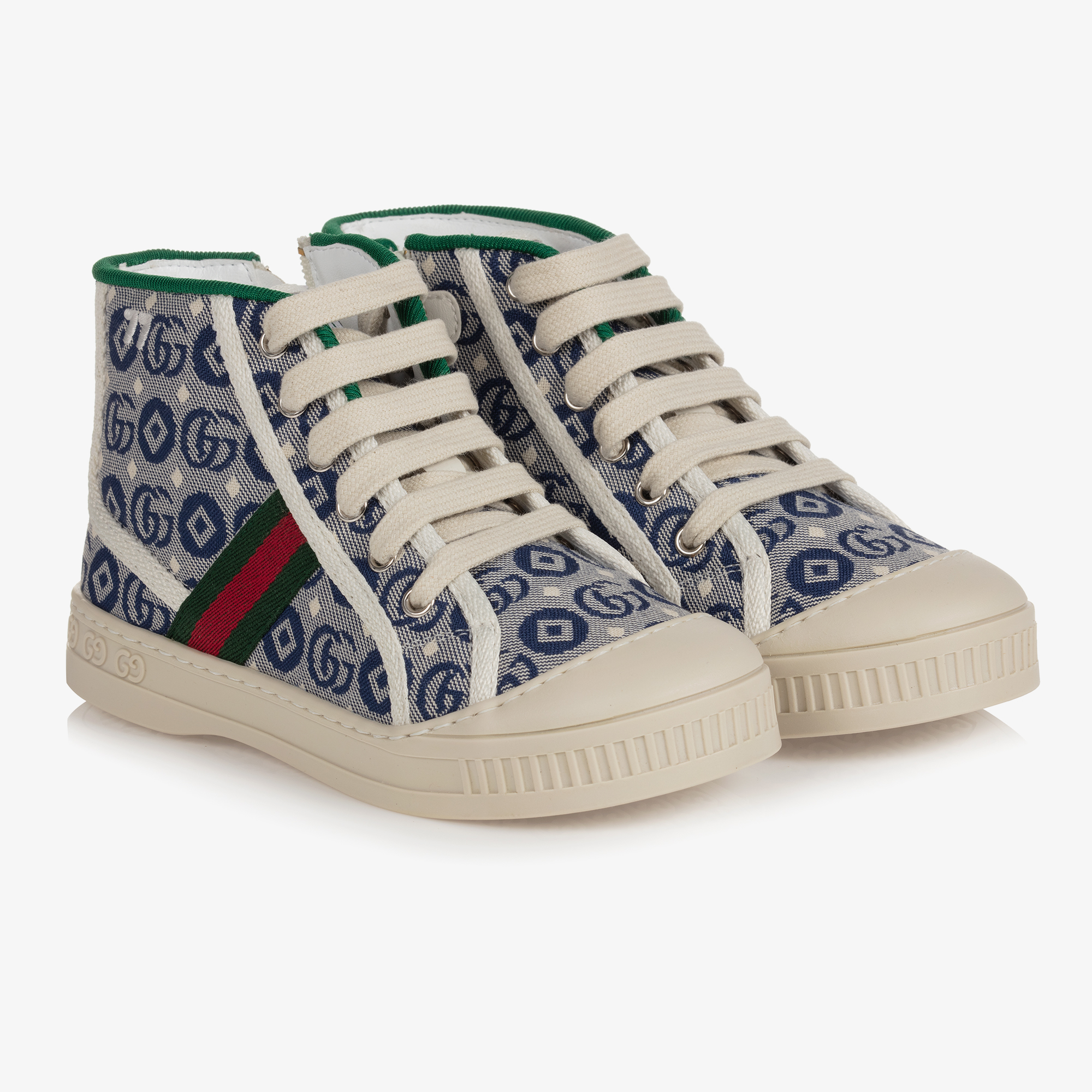 PUCCI - Girls Blue Leather Trainers | Childrensalon