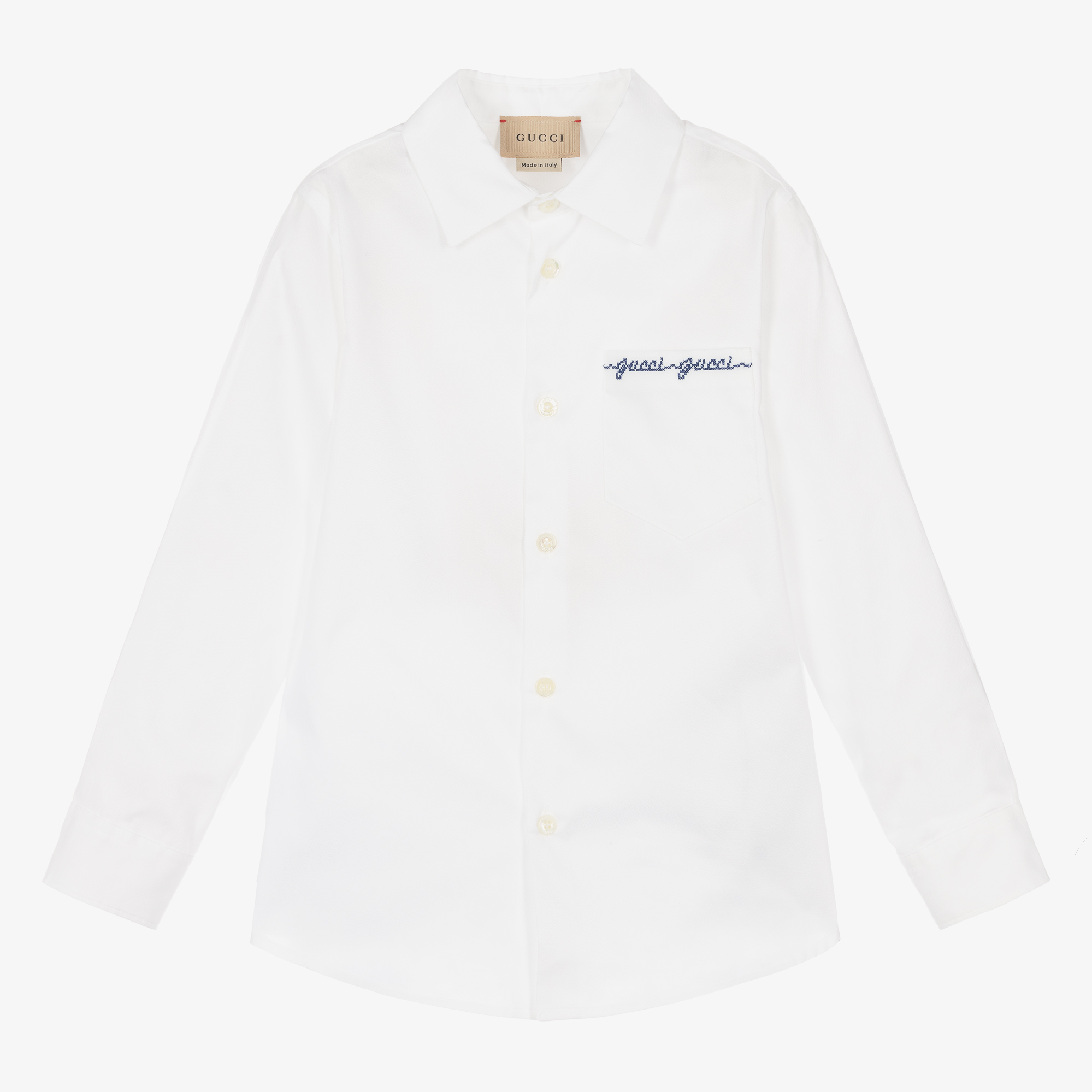 Gucci - Teen White Logo Cotton Shirt | Childrensalon