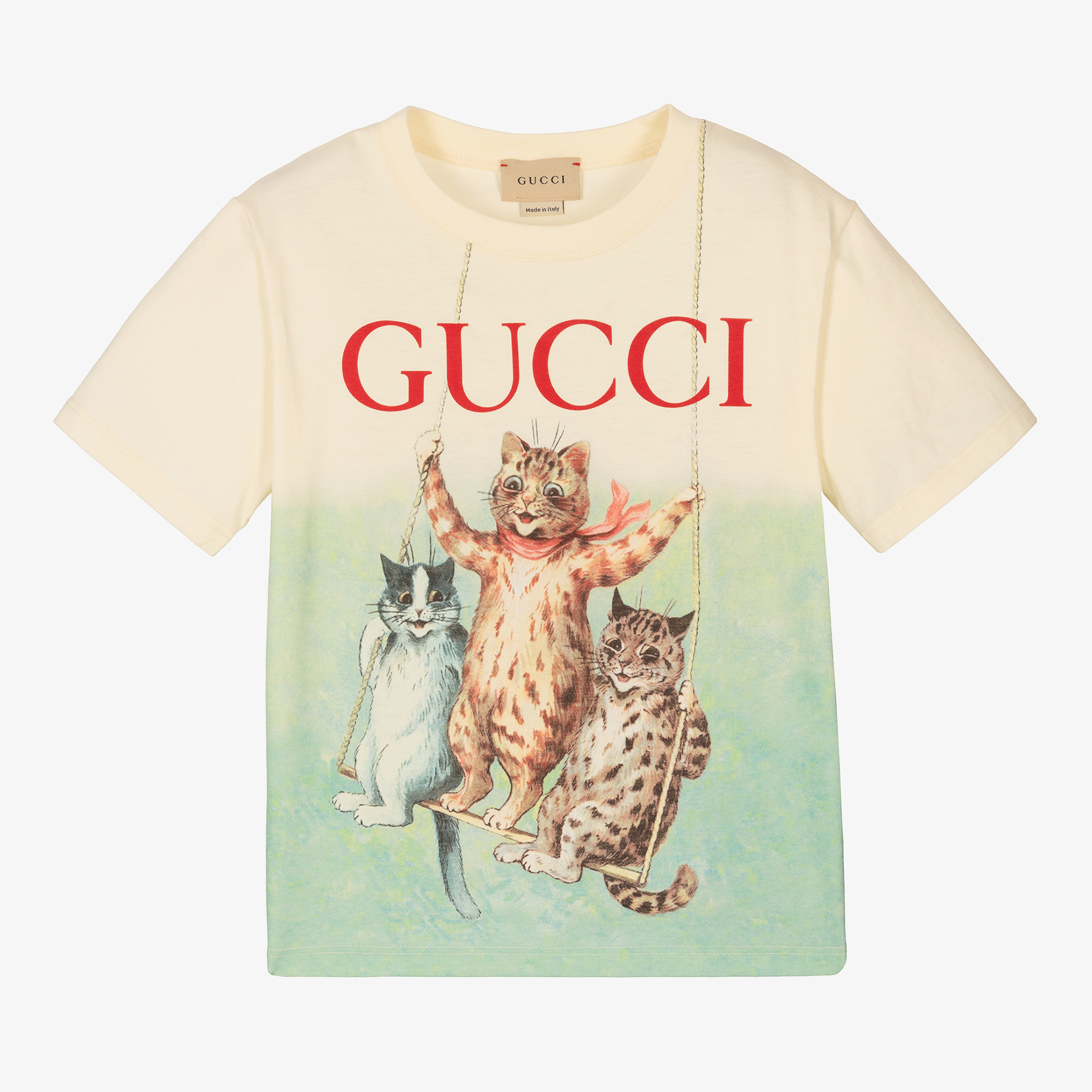 Gucci - Girls Blue Cotton Cat & Dog Dress | Childrensalon