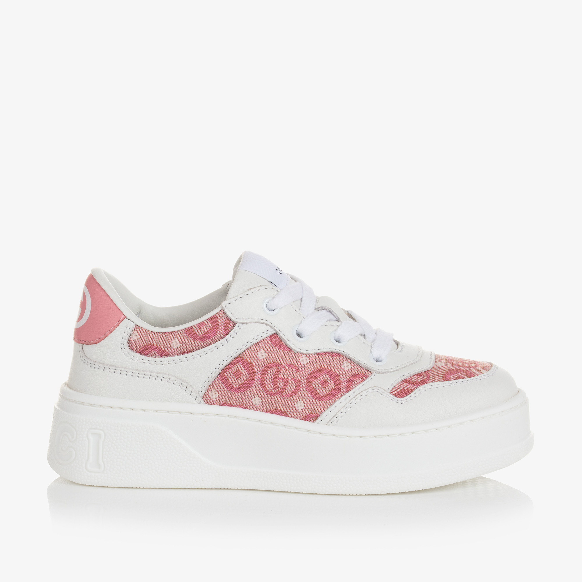 Gucci - Pink Leather Velcro Trainers | Childrensalon