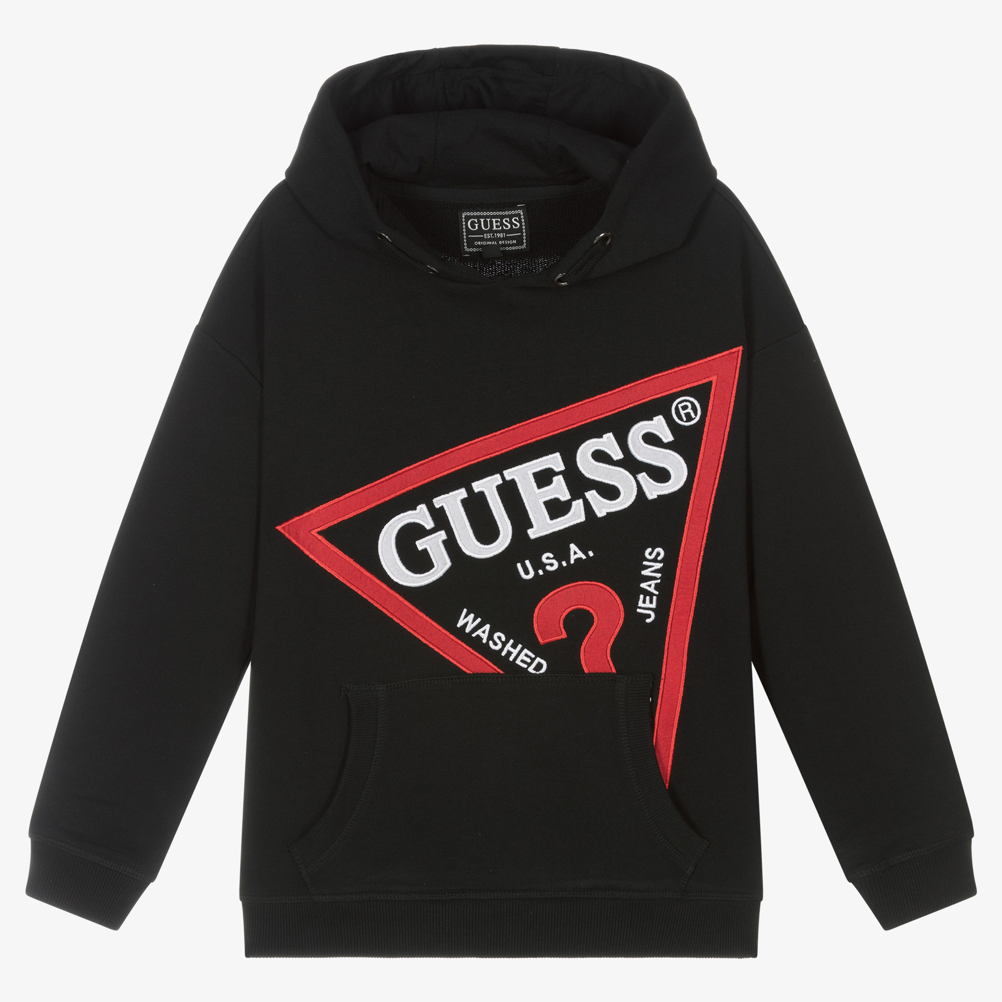 black hoodie guess