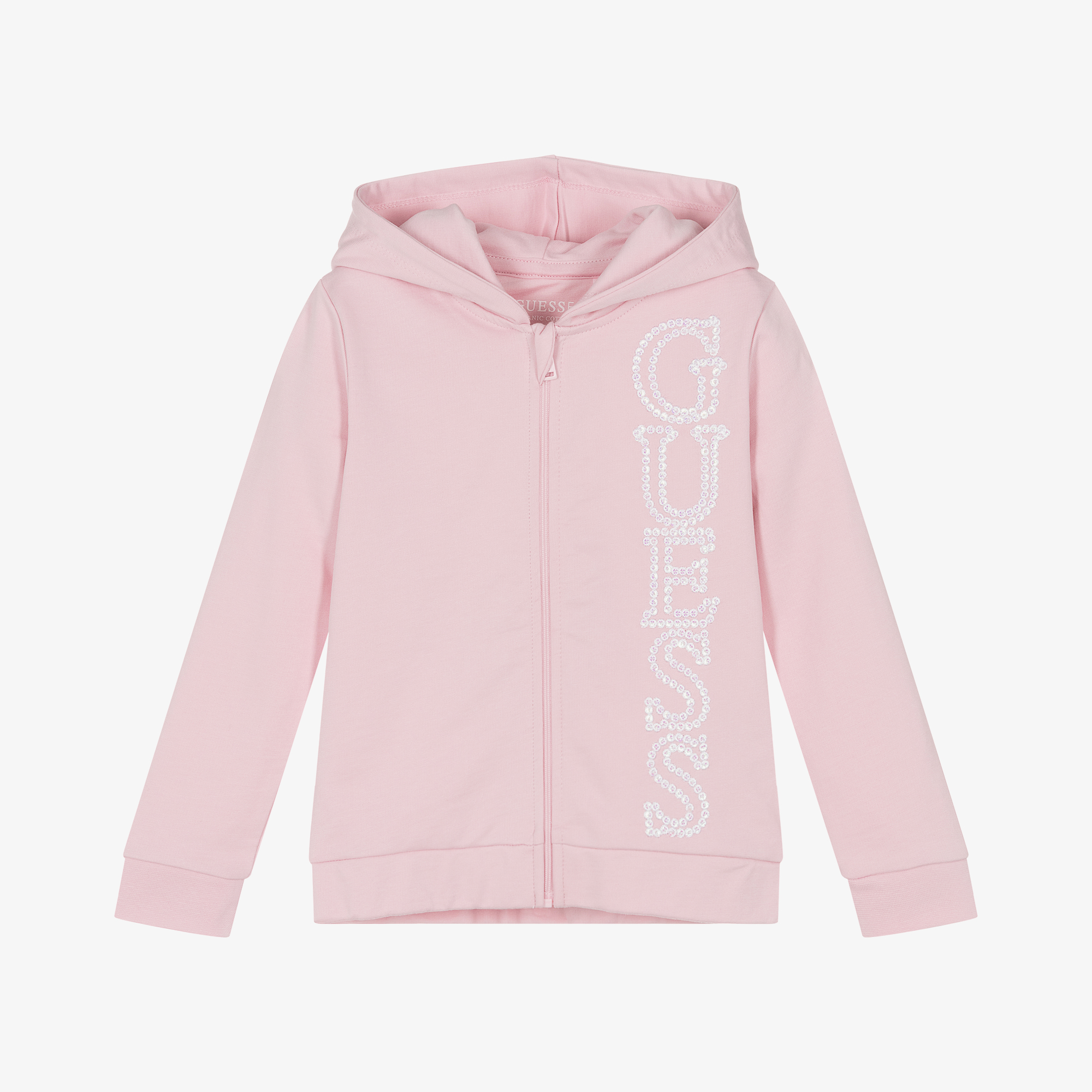 Pink guess hoodie hotsell