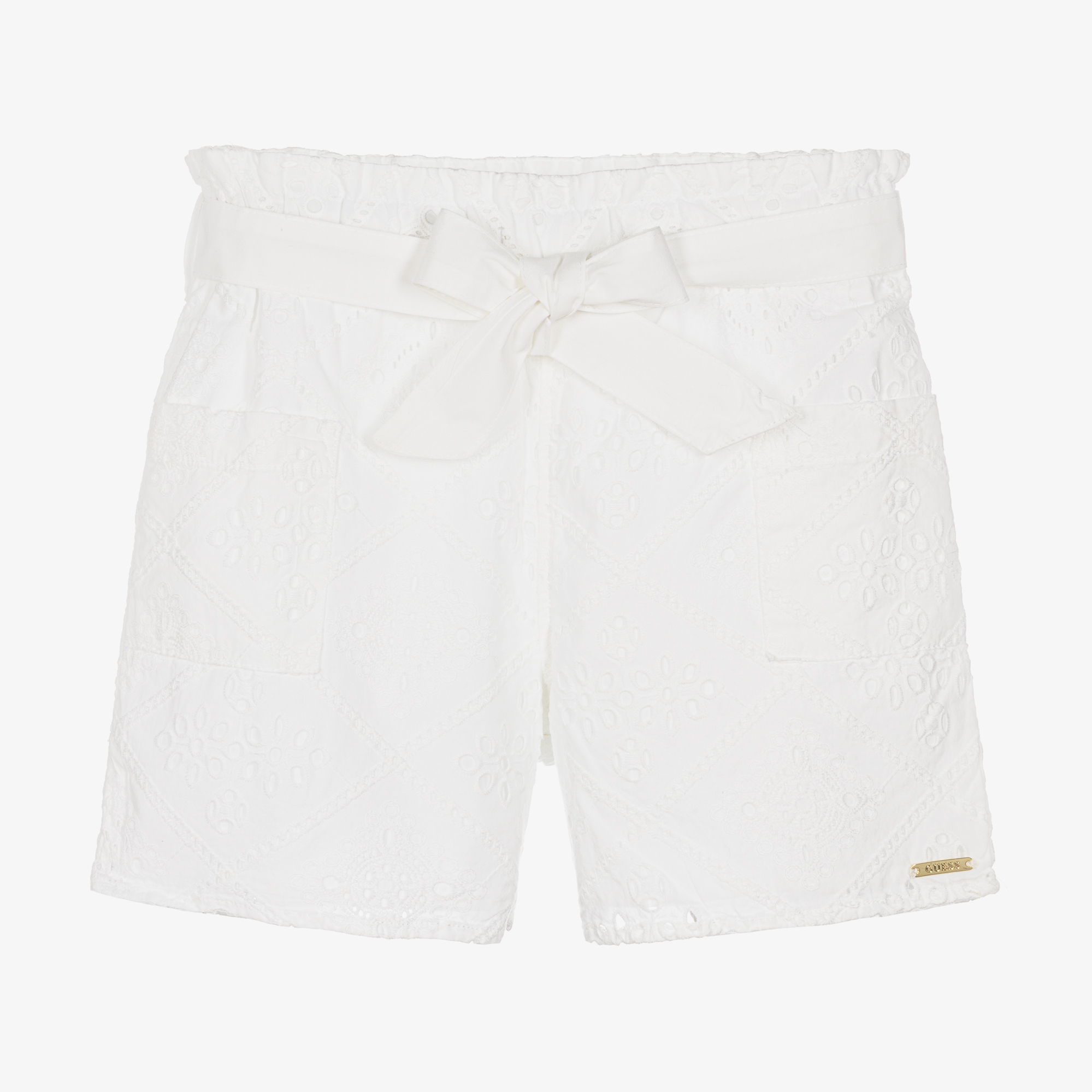 Guess - White High Waisted Shorts | Childrensalon