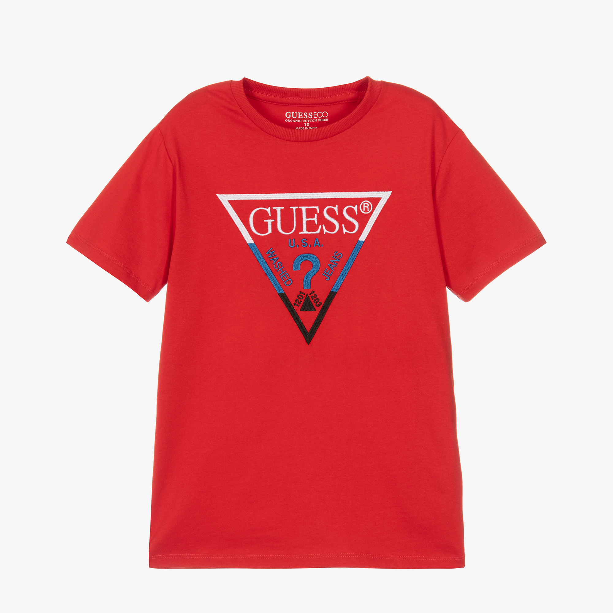 Guess Junior Boys Red Cotton T Shirt