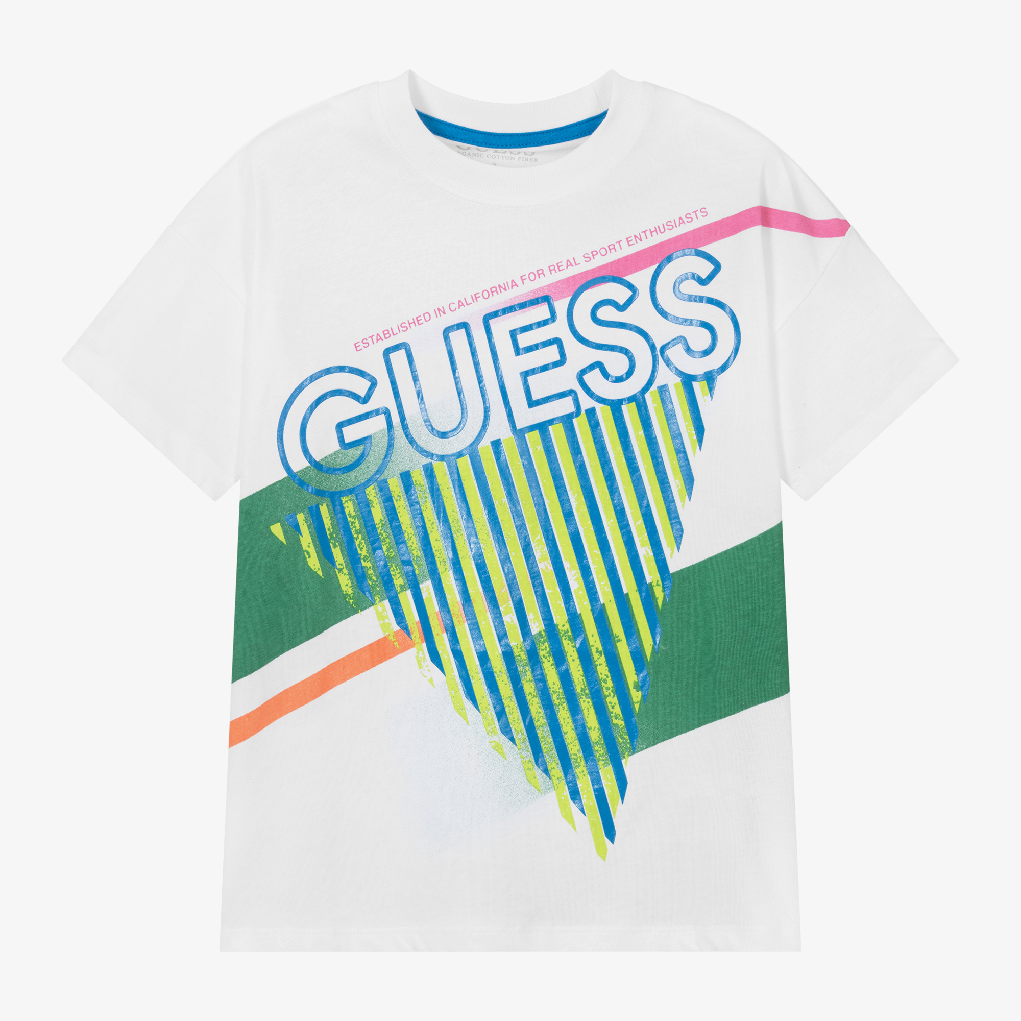 Guess Junior Boys White Cotton T Shirt Childrensalon