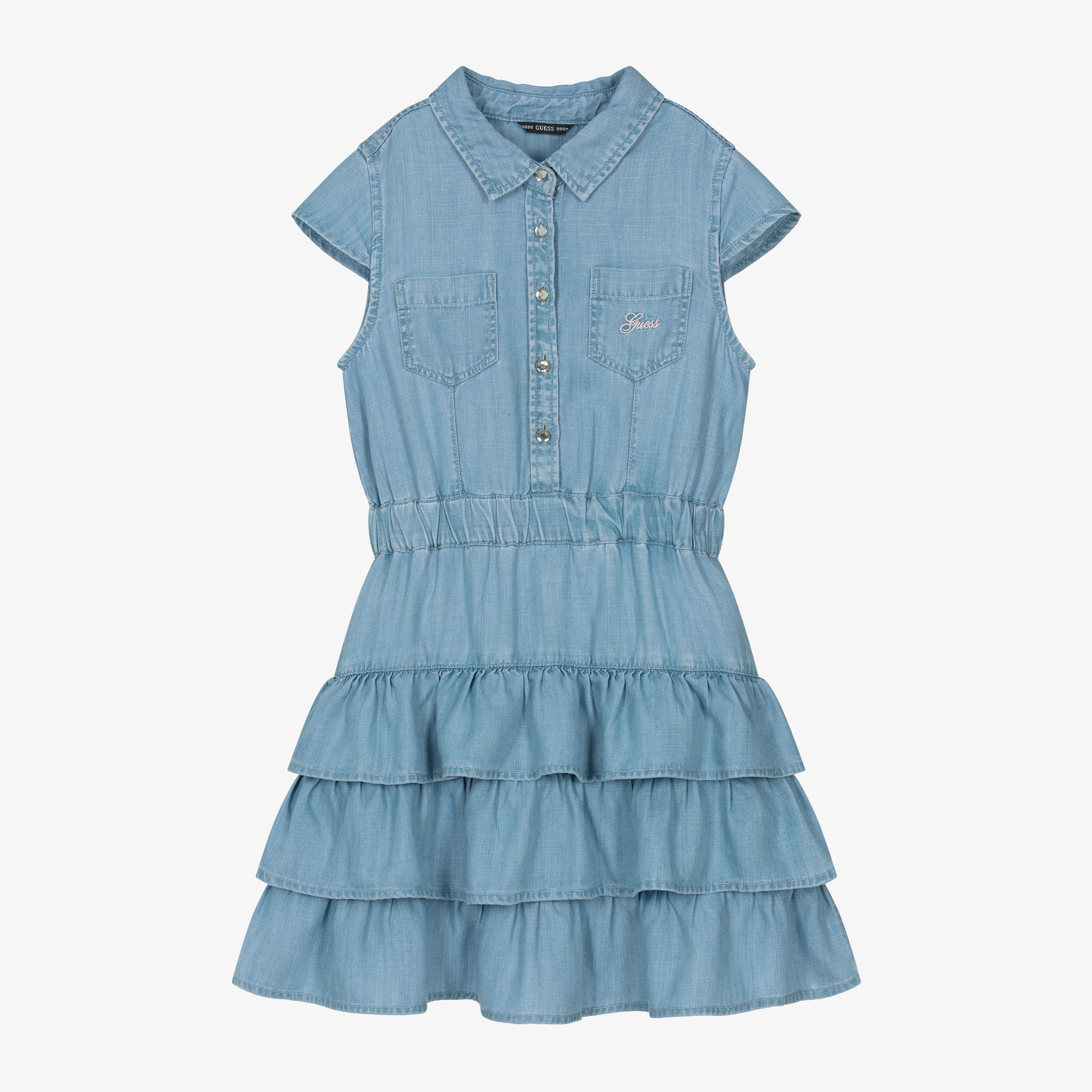 Guess Junior Girls Blue Chambray Dress Childrensalon