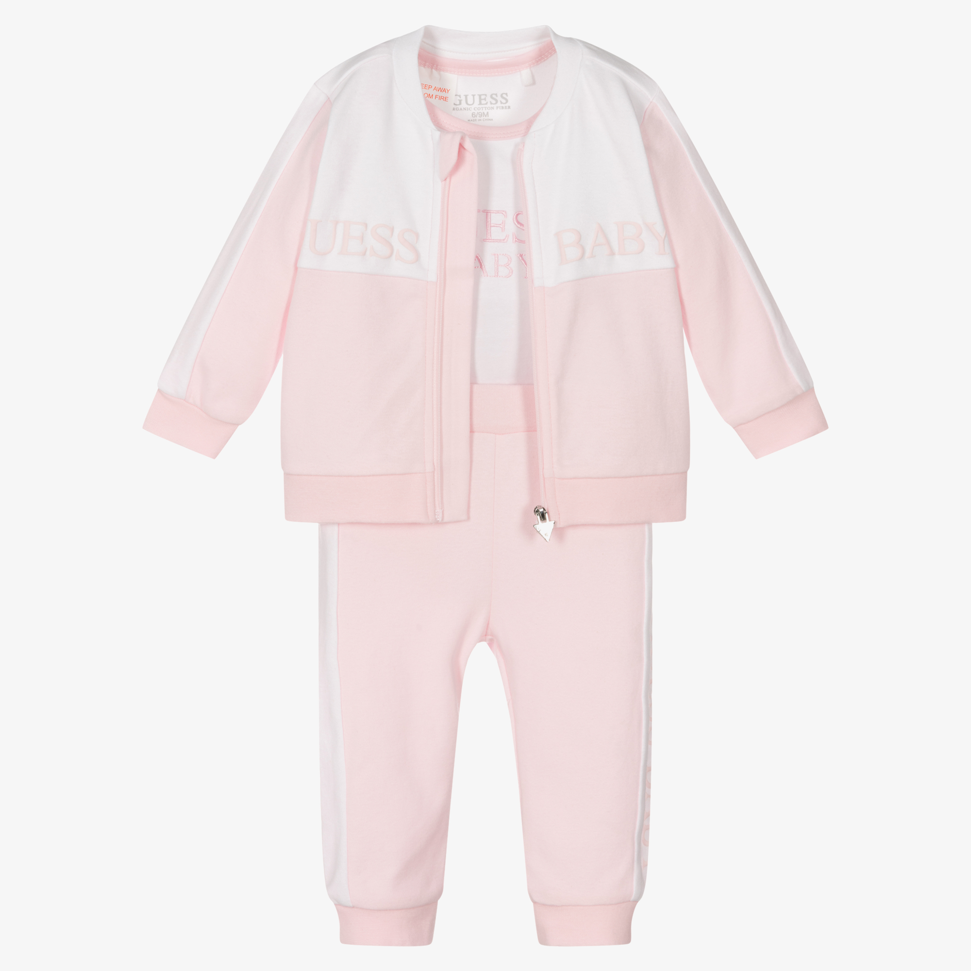 Guess - Baby Girls Pink Tracksuit Set | Childrensalon