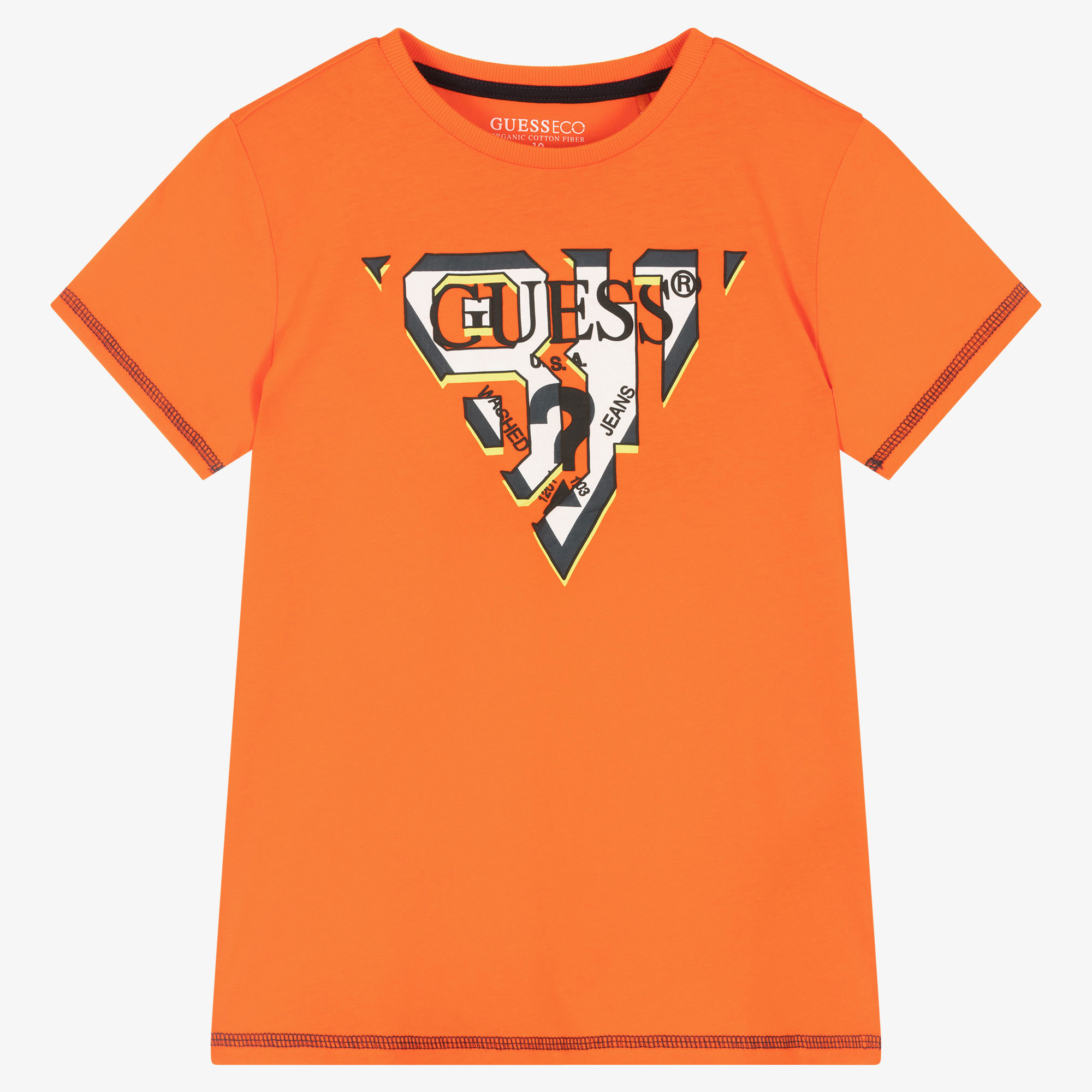 Guess - Boys Orange Logo T-Shirt | Childrensalon