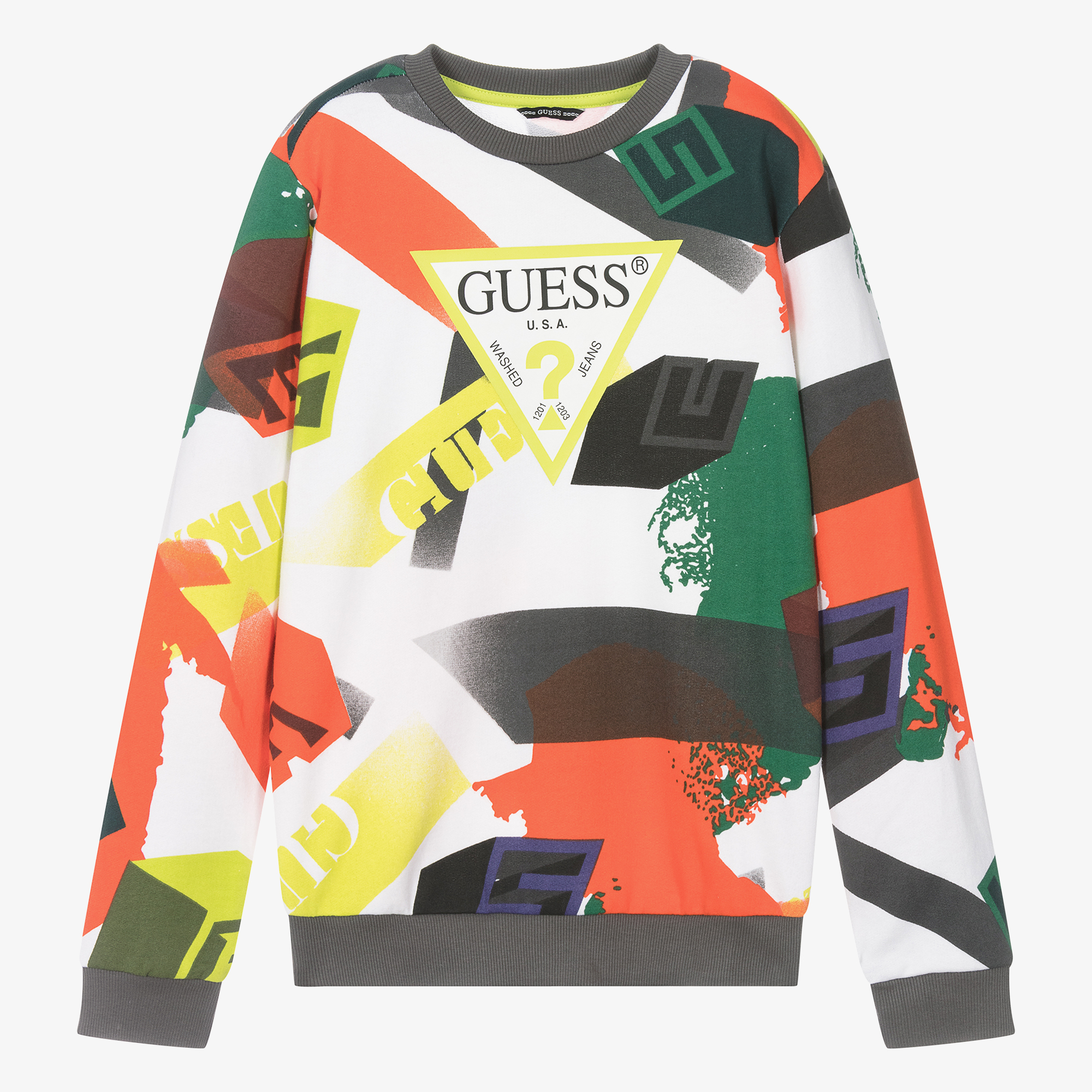 Guess on sale yellow sweatshirt