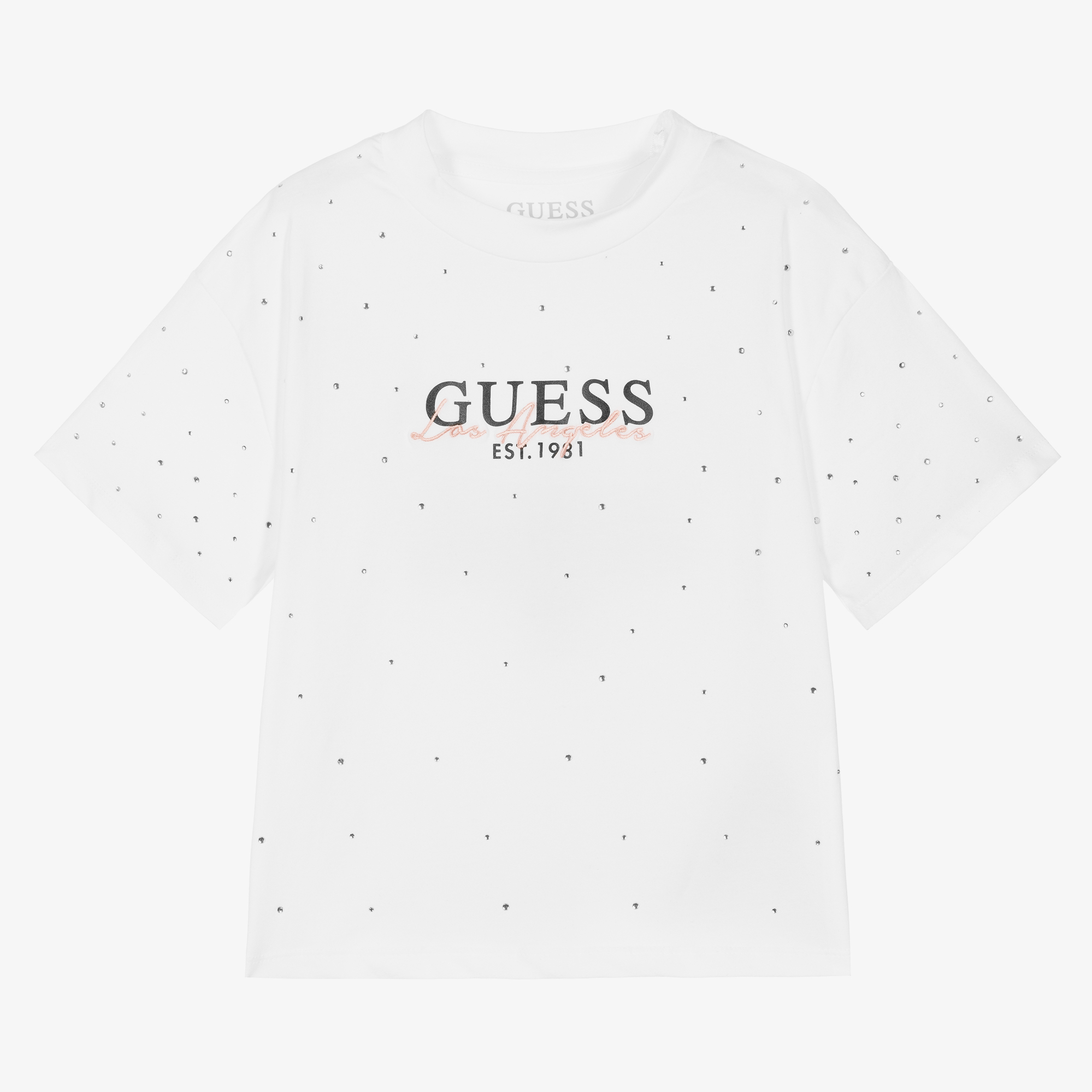Guess - Teen Boys White Logo T-Shirt | Childrensalon