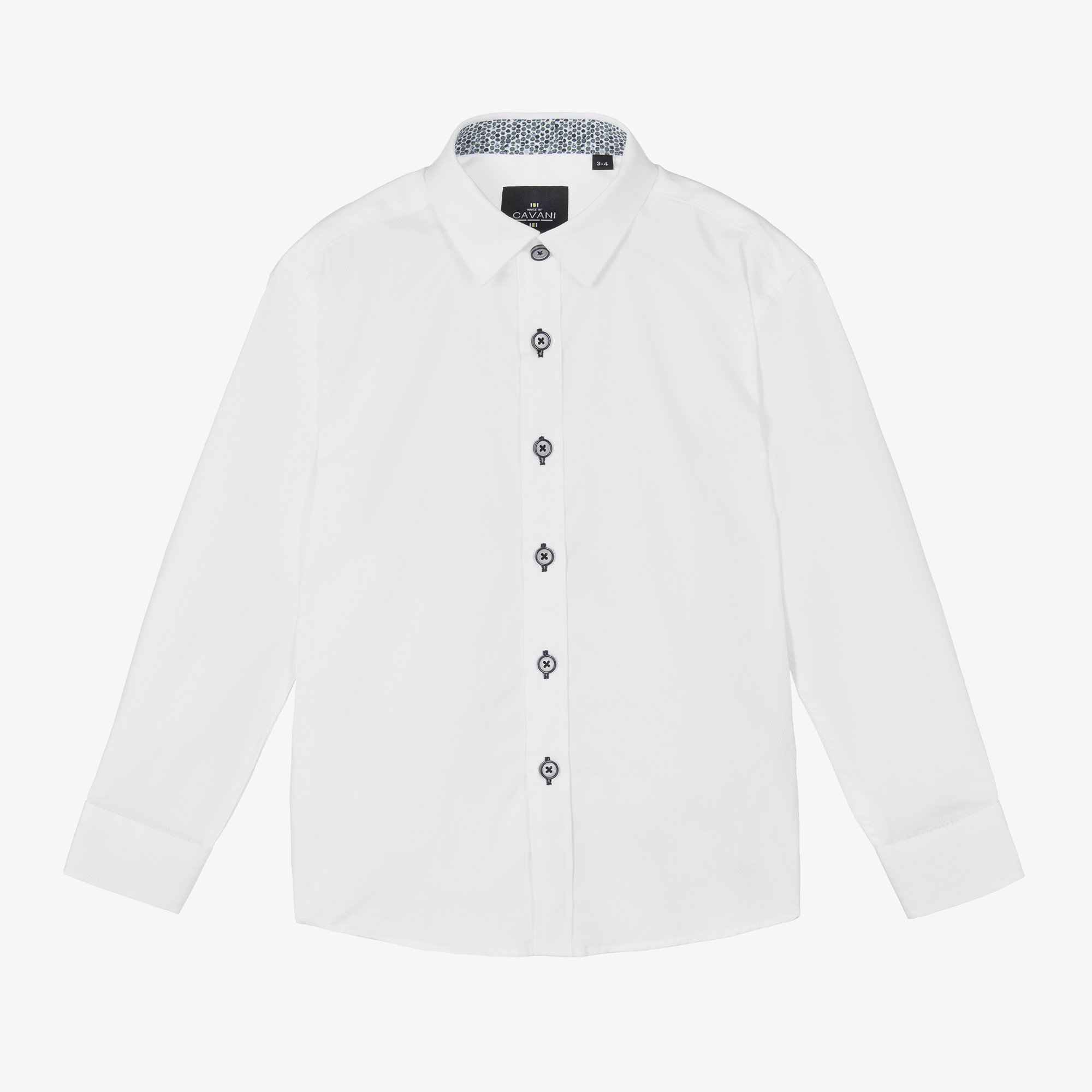HOUSE OF CAVANI KIDS pointed-collar cotton shirt - White
