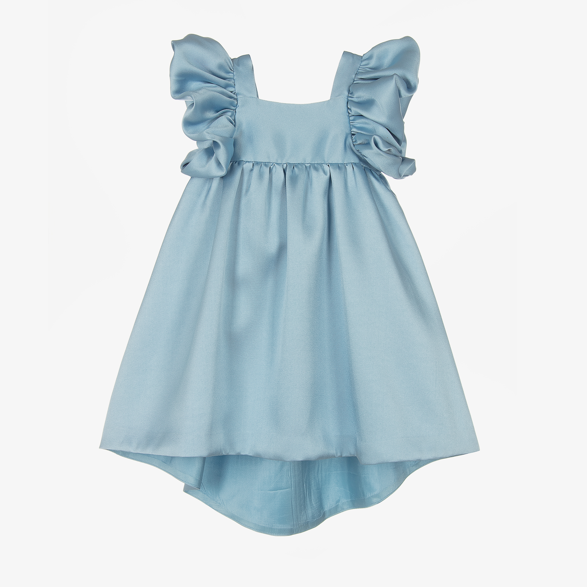 Hucklebones London - Girls Blue Viscose Satin Dress | Childrensalon