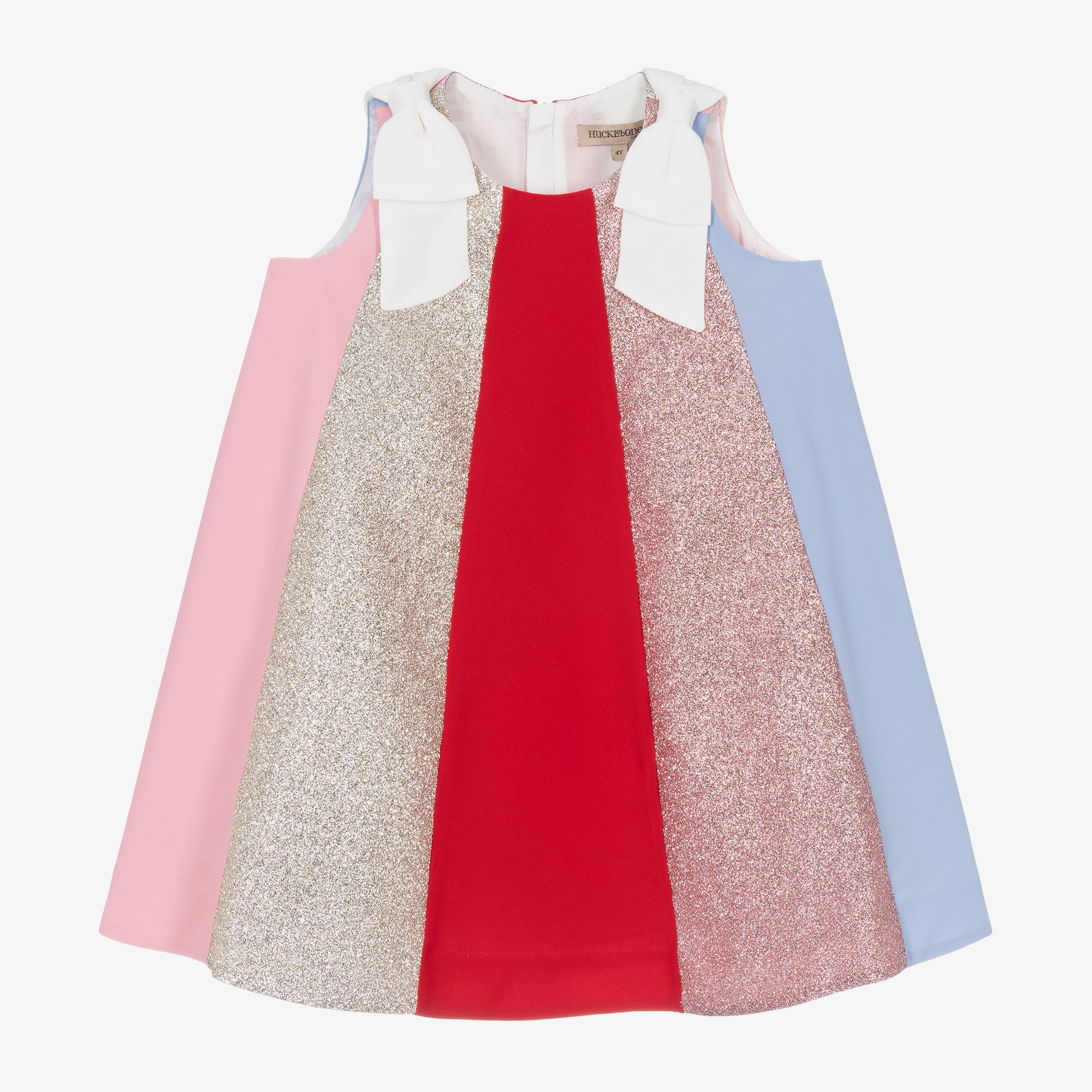 Hucklebones London - Girls Multicolour Glitter Trapeze Dress