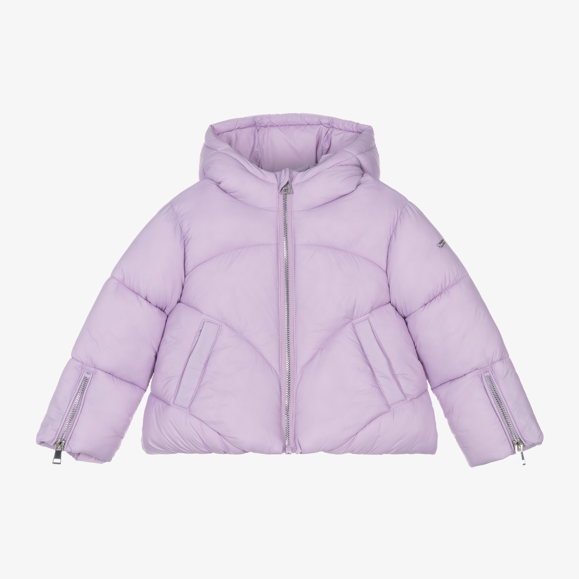 iDO Baby Girls Purple Hooded Puffer Jacket