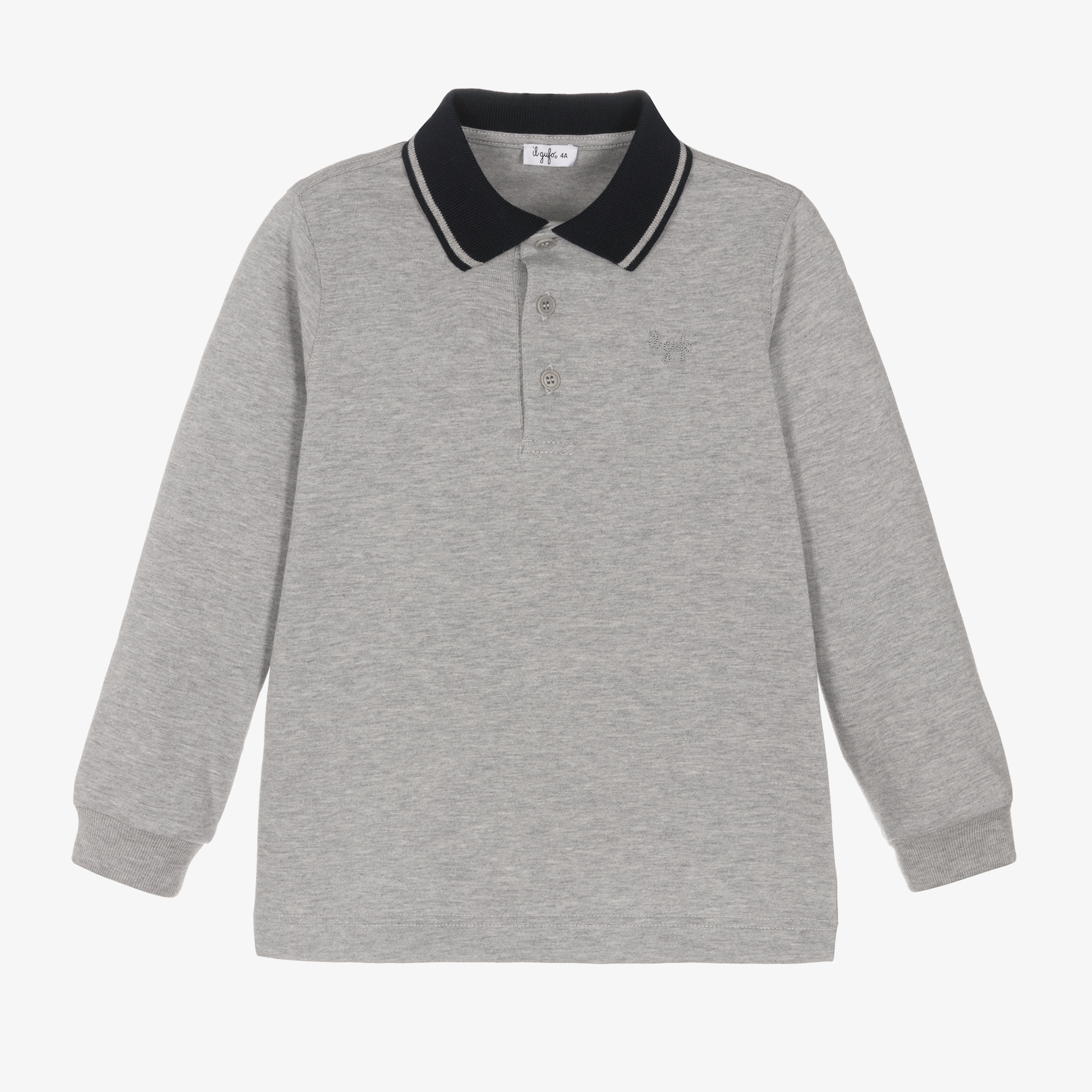 Il Gufo Boys Grey Cotton Polo Shirt Childrensalon