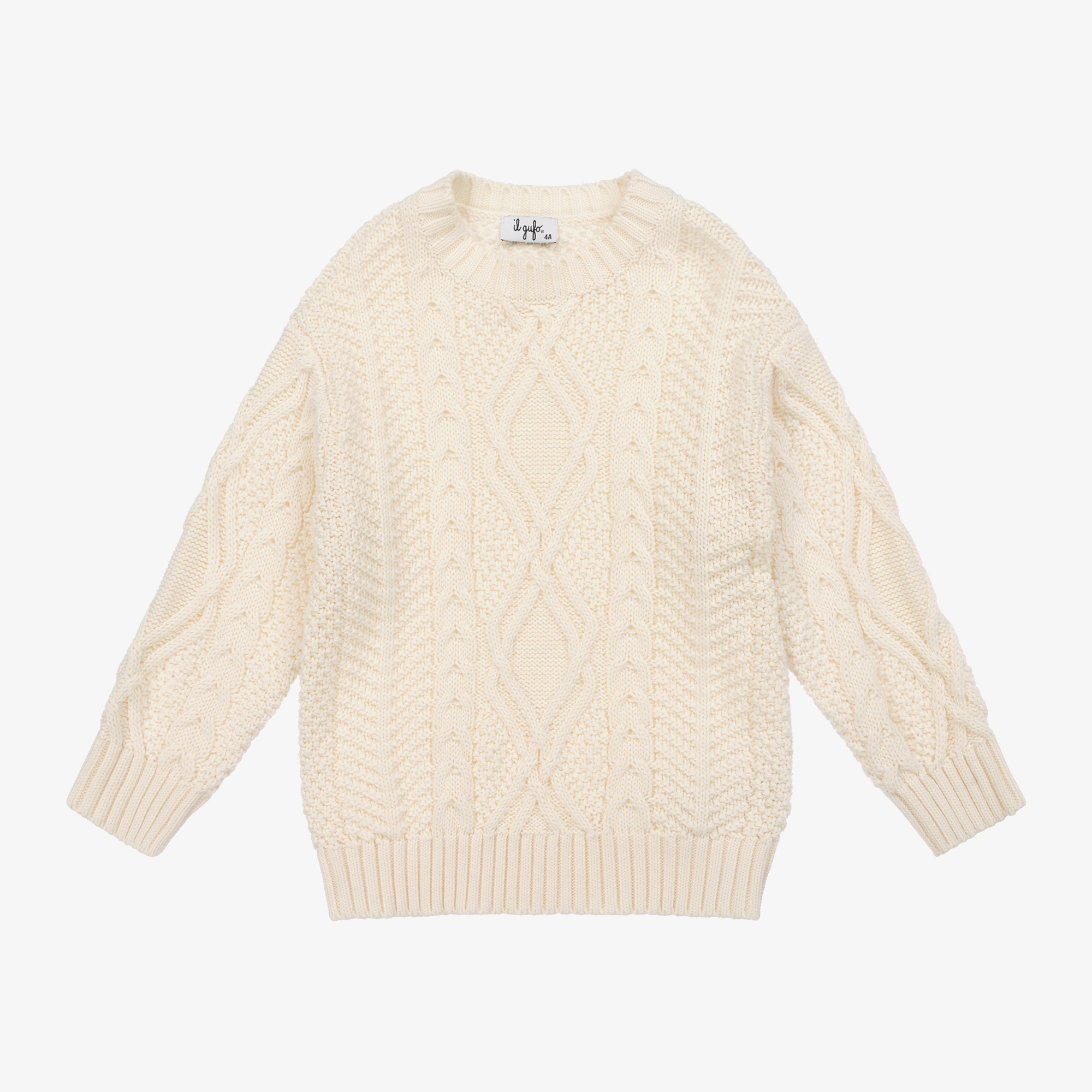 Il Gufo Boys Ivory Cotton & Wool Knit Sweater