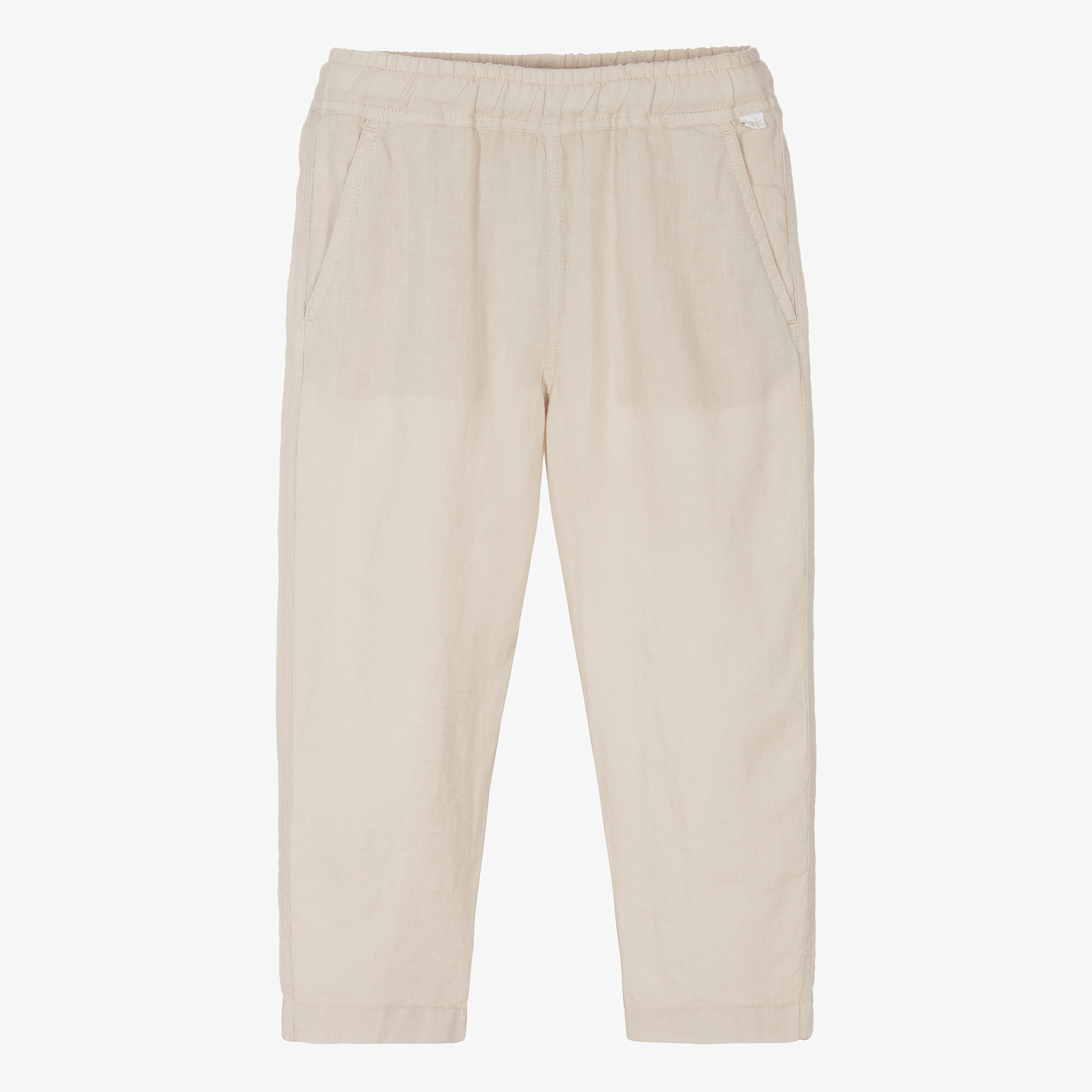 Laranjinha - Boys Beige Cotton Trousers | Childrensalon