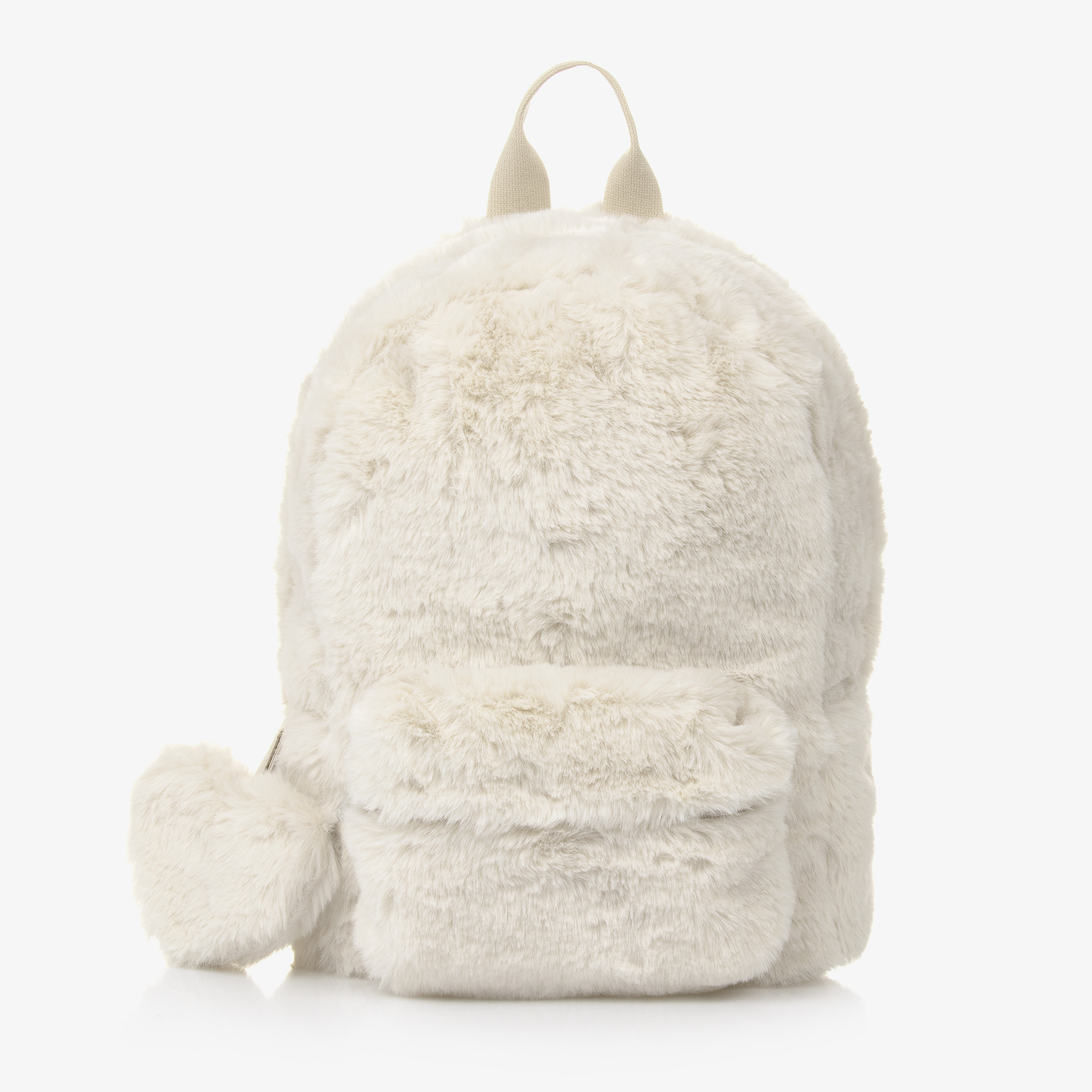 Il Gufo Girls Ivory Faux Fur Backpack 30cm