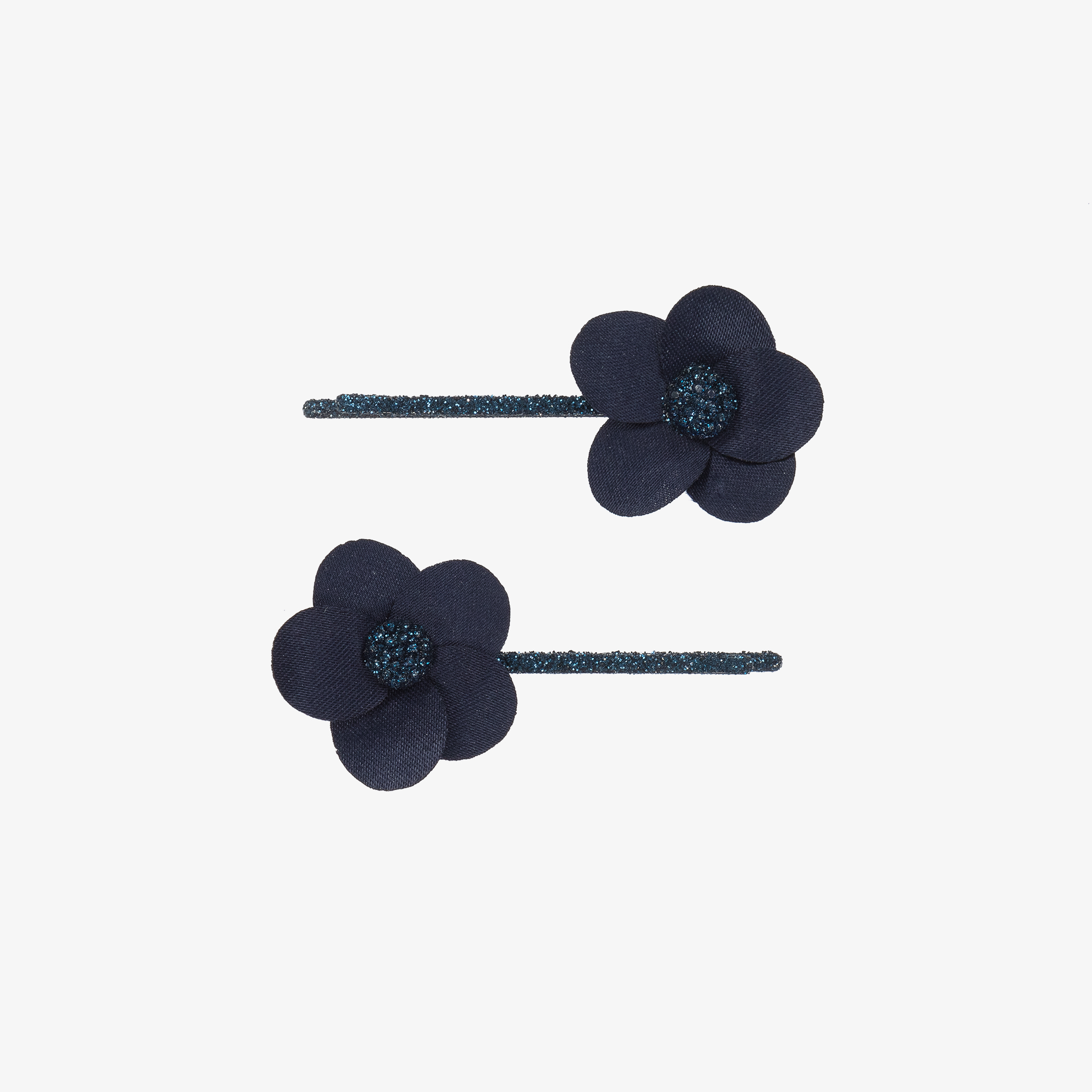 Jacadi Paris Girls Blue Flower Hair Clips (2 Pack)