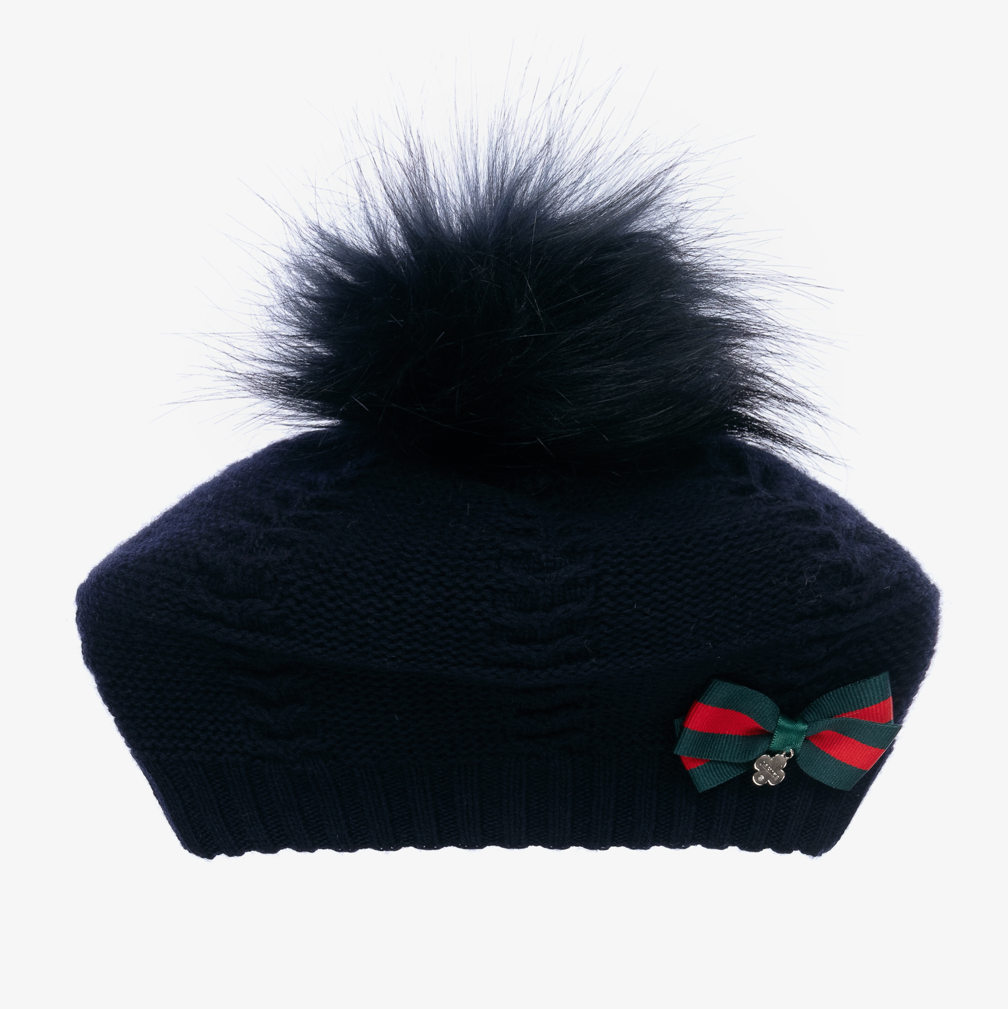 Girls navy best sale pom pom hat