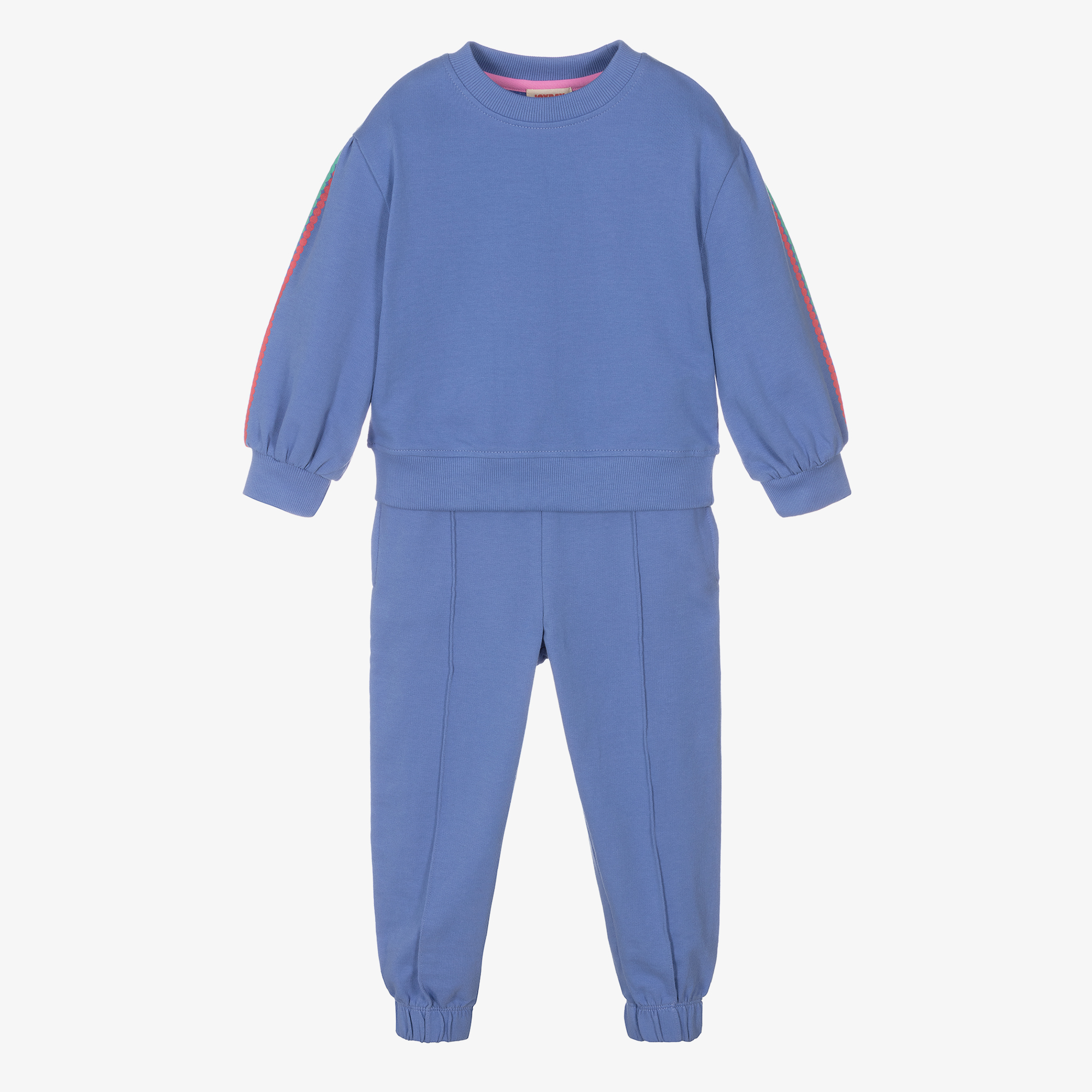 Joyday - Ivory & Blue Cotton Circles Tracksuit | Childrensalon