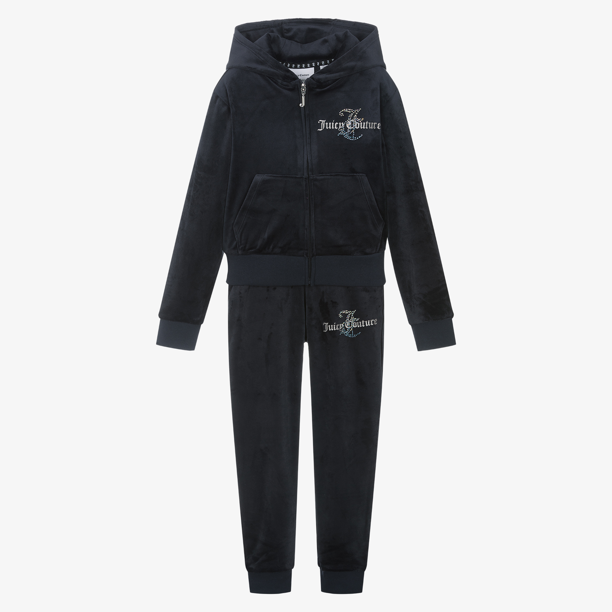 Juicy Couture Girls Navy Blue Velour Tracksuit Childrensalon