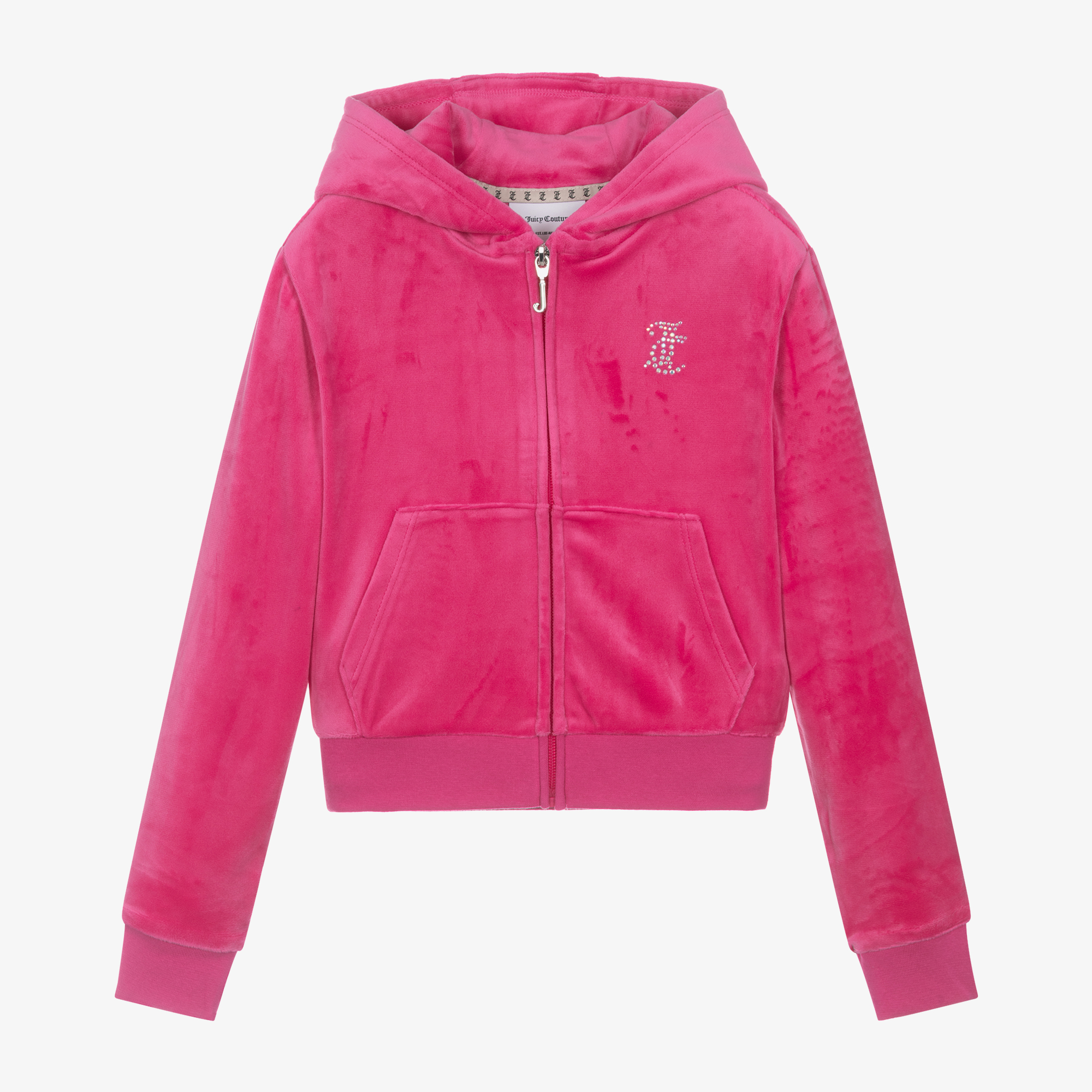 Juicy Couture Girls Pink Velour Zip Up Top Childrensalon