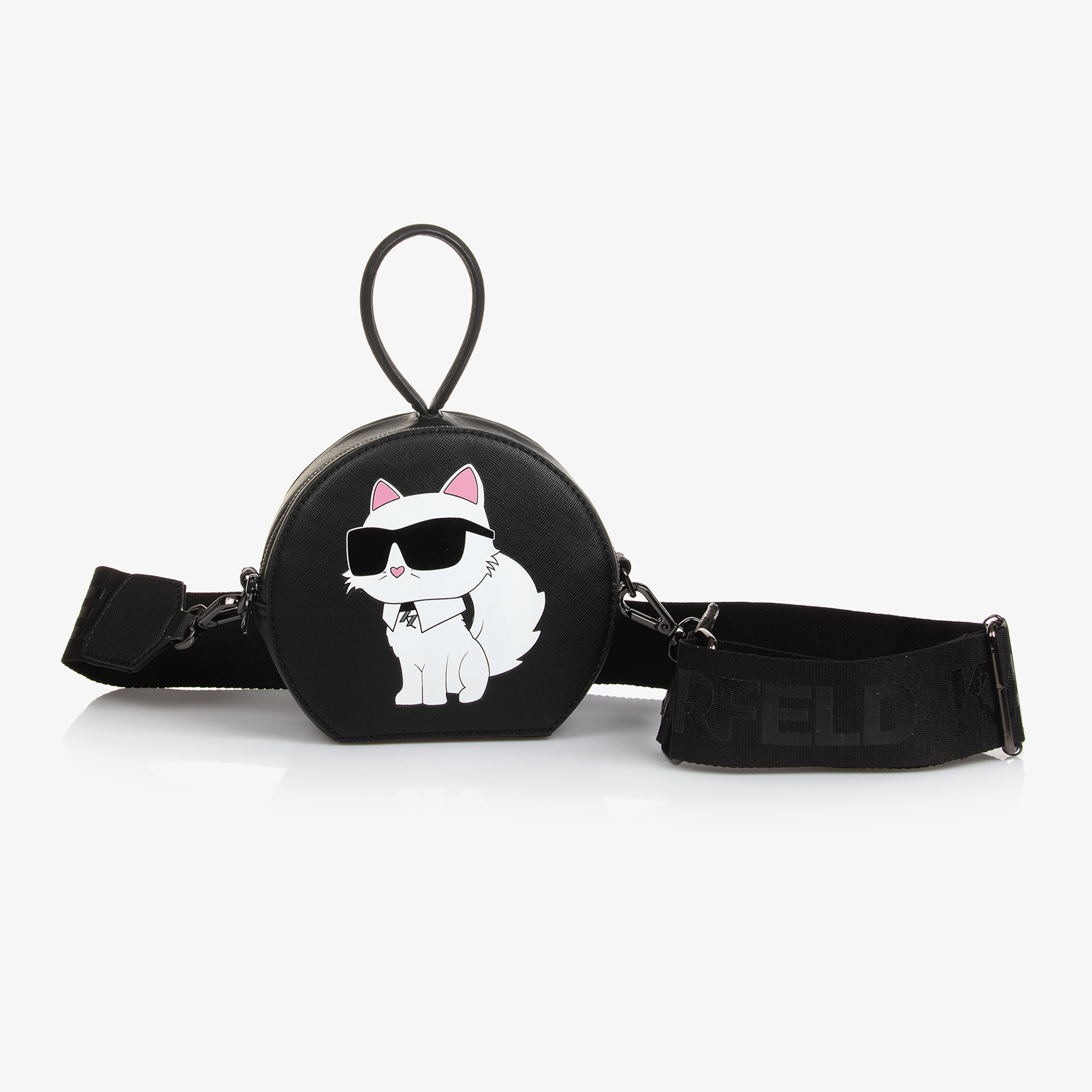 KARL LAGERFELD KIDS Girls Black Choupette Bag 16cm